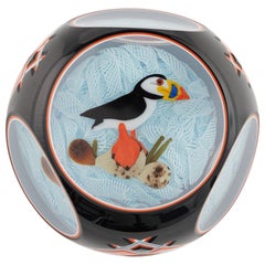 John Deacons Triple Overlay Puffin Paperweight 2006