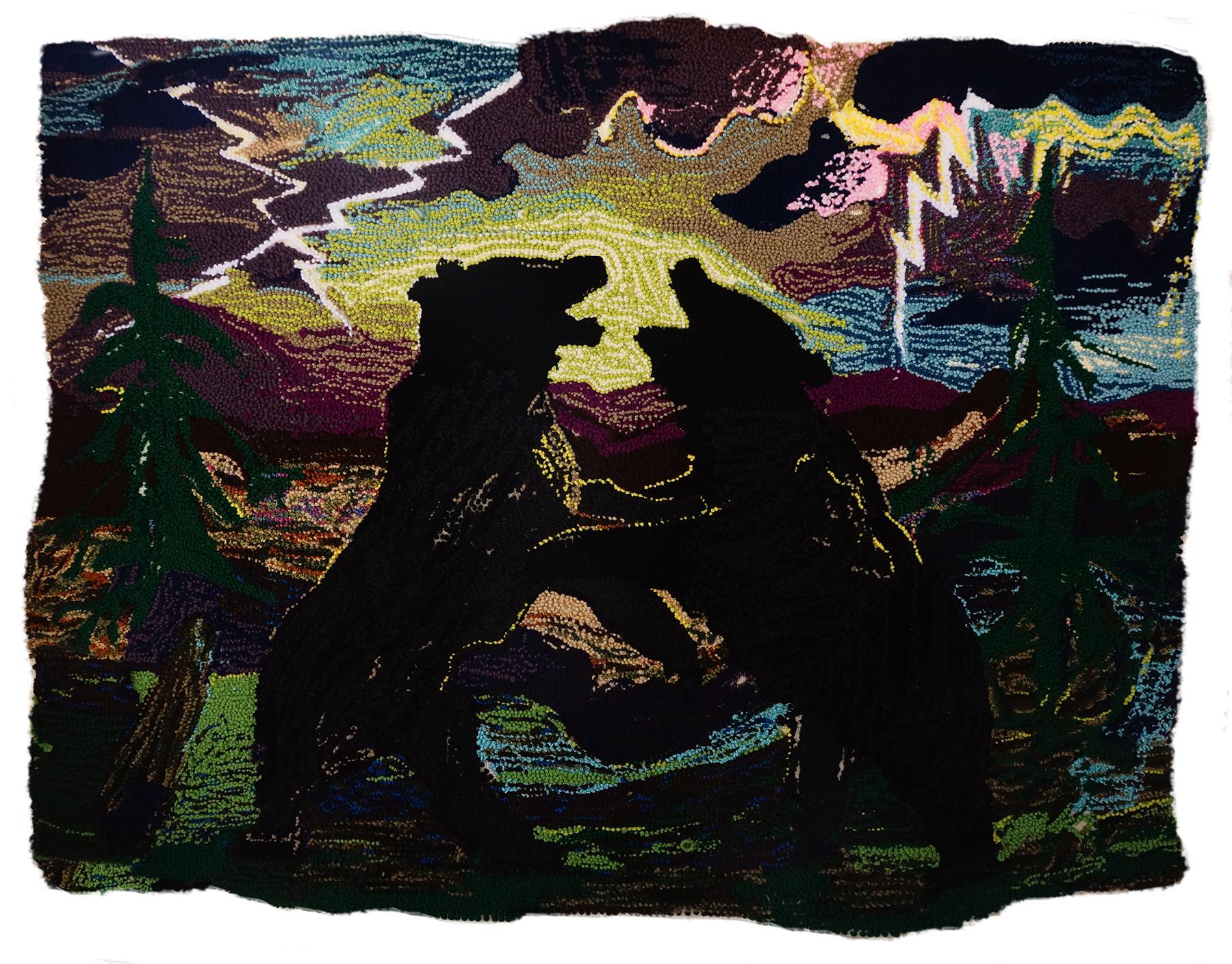 Bears Fighting in a Thunderstorm - Mixed Media Art by John Defeo