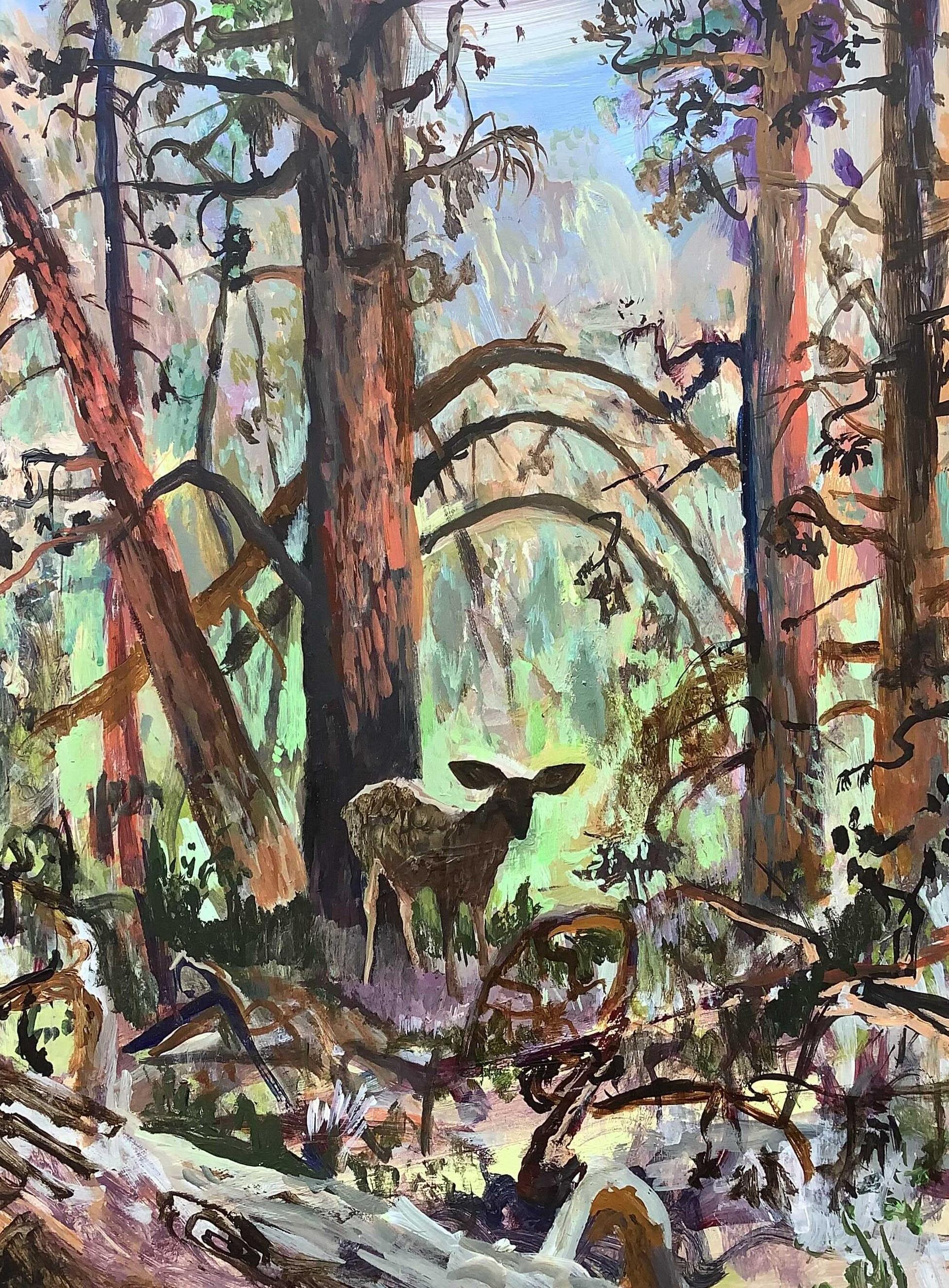John Defeo Landscape Painting - A Deer in Bandelier