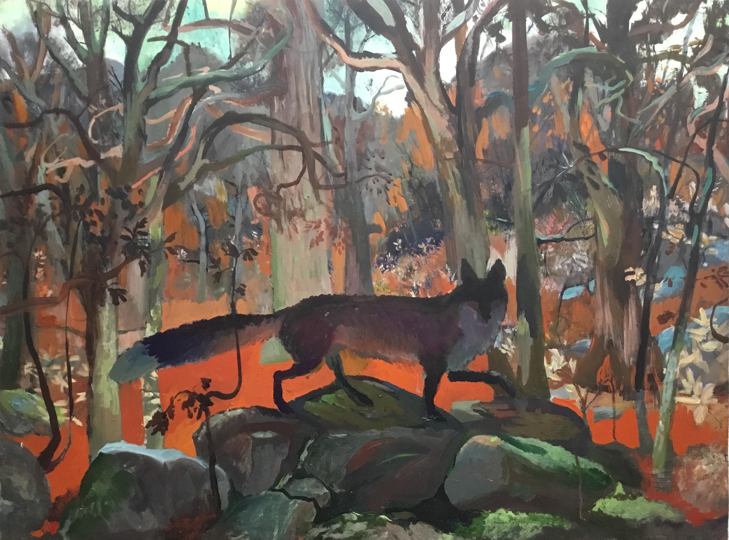 John Defeo Landscape Painting – Herbst-Schirm Herbst
