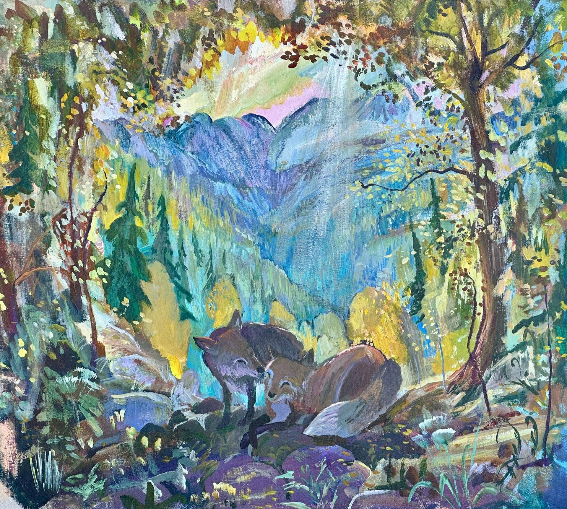 Animal Painting de John Defeo - Cutie Pies, Otoño