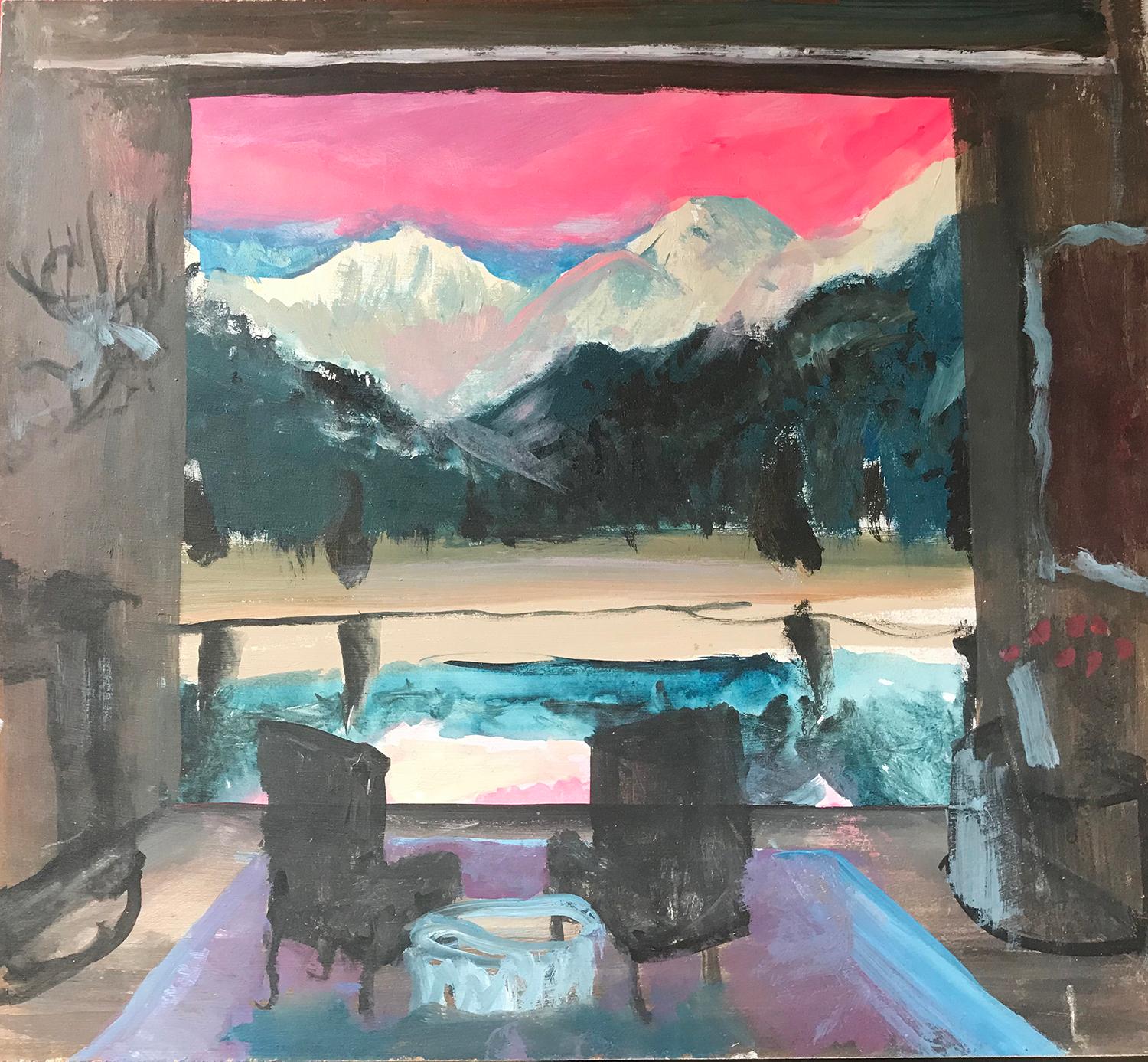 John Defeo Interior Painting - Dark Cabin, Rocky Mountain NP