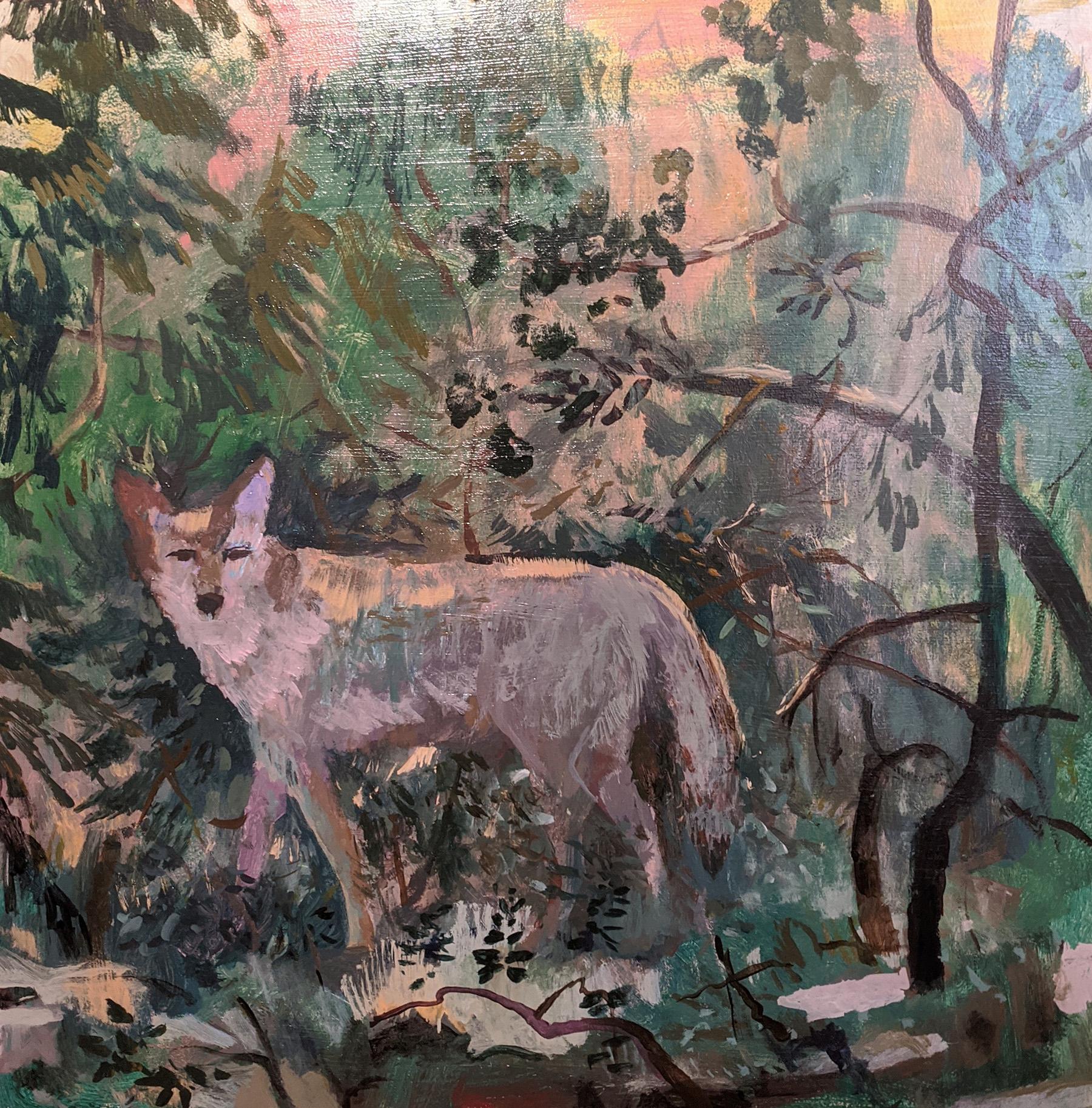 John Defeo Animal Painting - Dusk Wolf