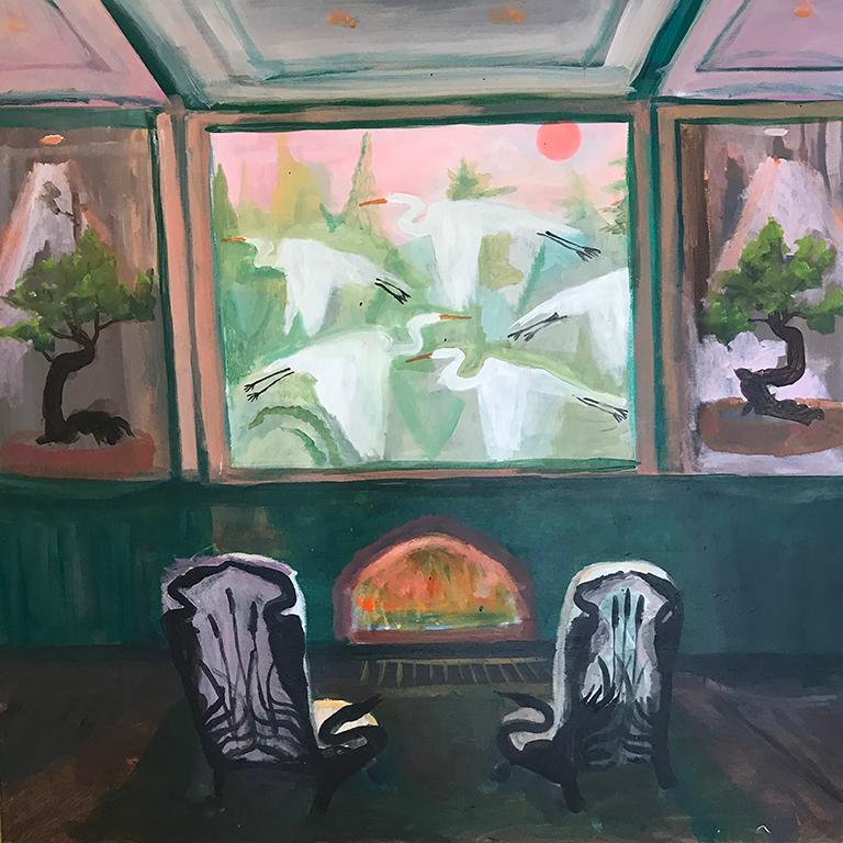 John Defeo Animal Painting - Egret Room