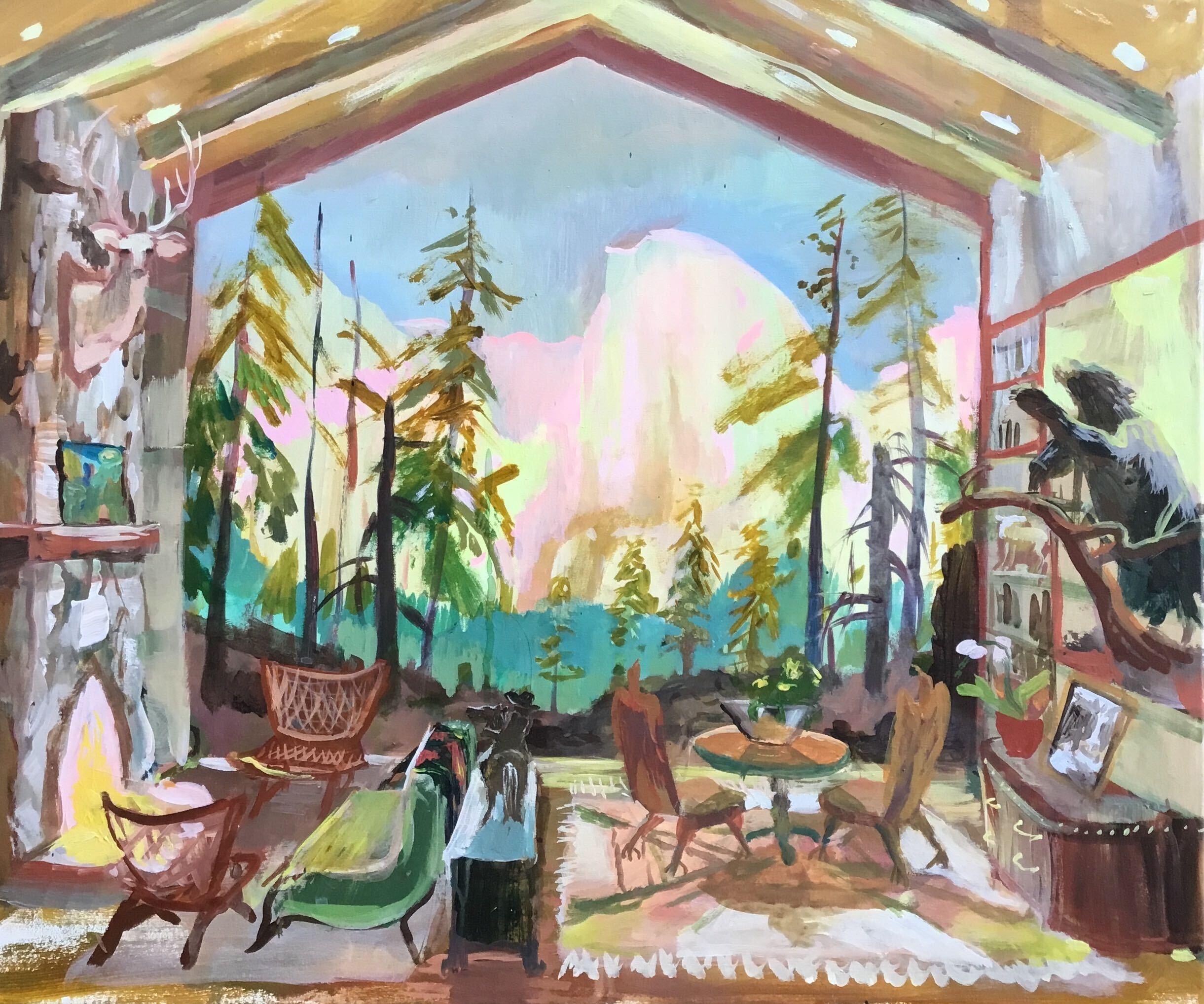 John Defeo Landscape Painting - Half Dome Vista Study