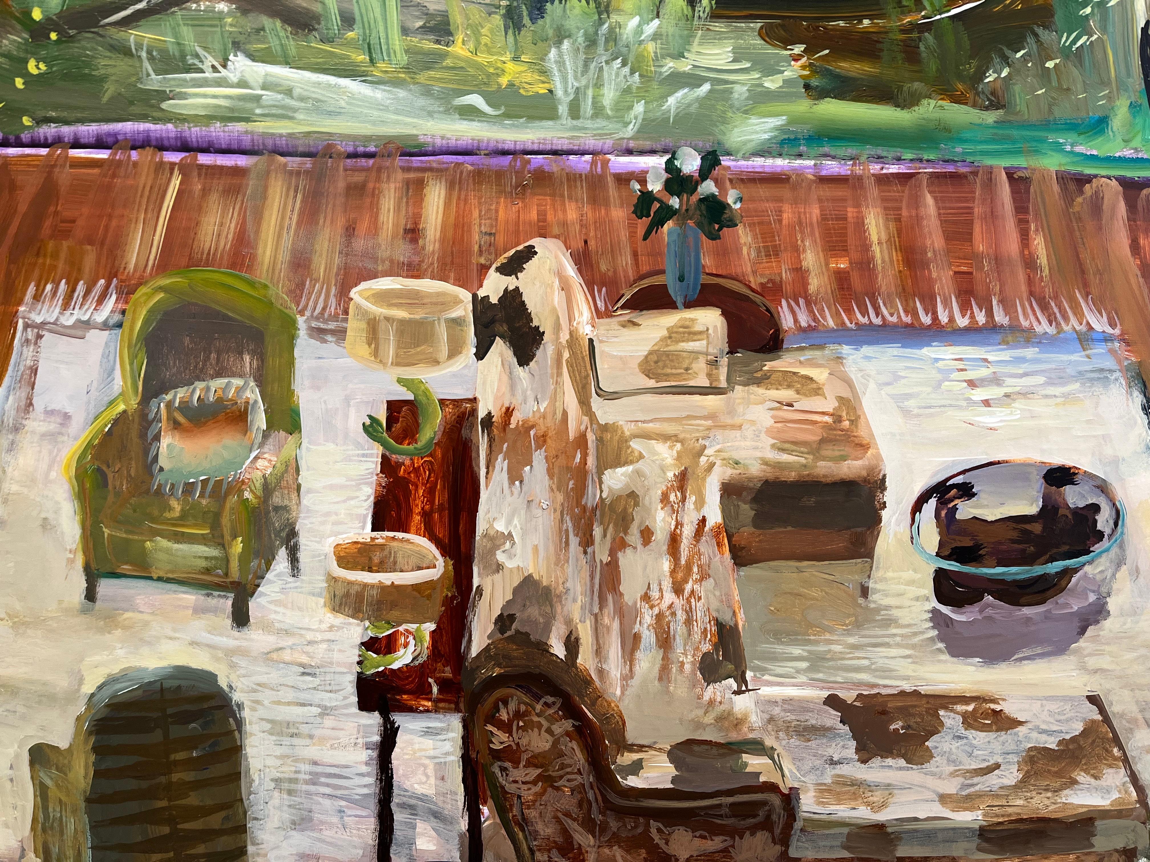 La obra de Johnny Defeo pertenece al concepto de souvenir, intentando plasmar las experiencias que tiene en el mundo natural, donde se siente libre y más a gusto. Sus pinturas y alfombras se centran en los márgenes físicos entre la naturaleza