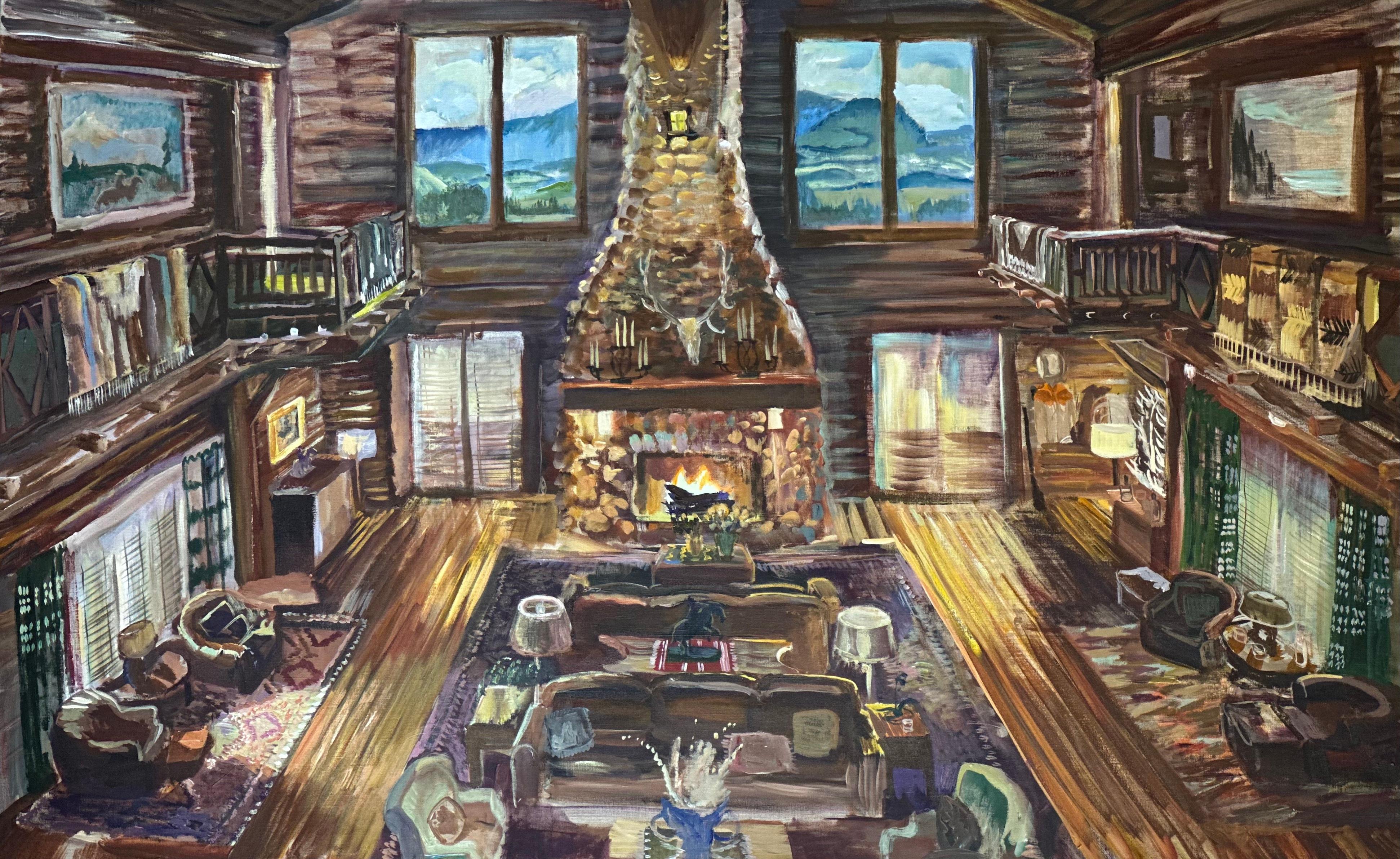 John Defeo Landscape Painting - Living Room at the Dutton Ranch