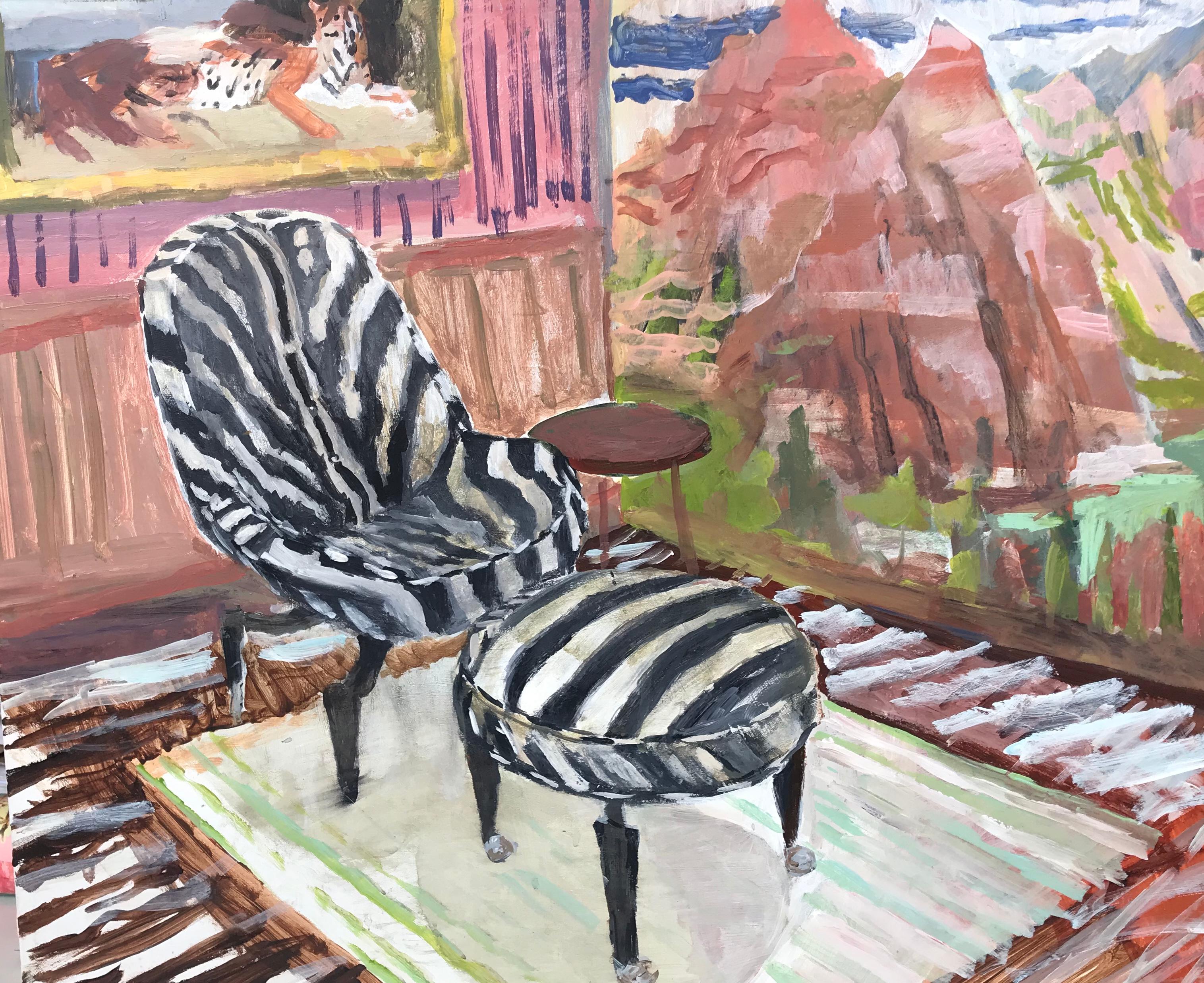 John Defeo Interior Painting - McKenzie Hera's Zebra Chair