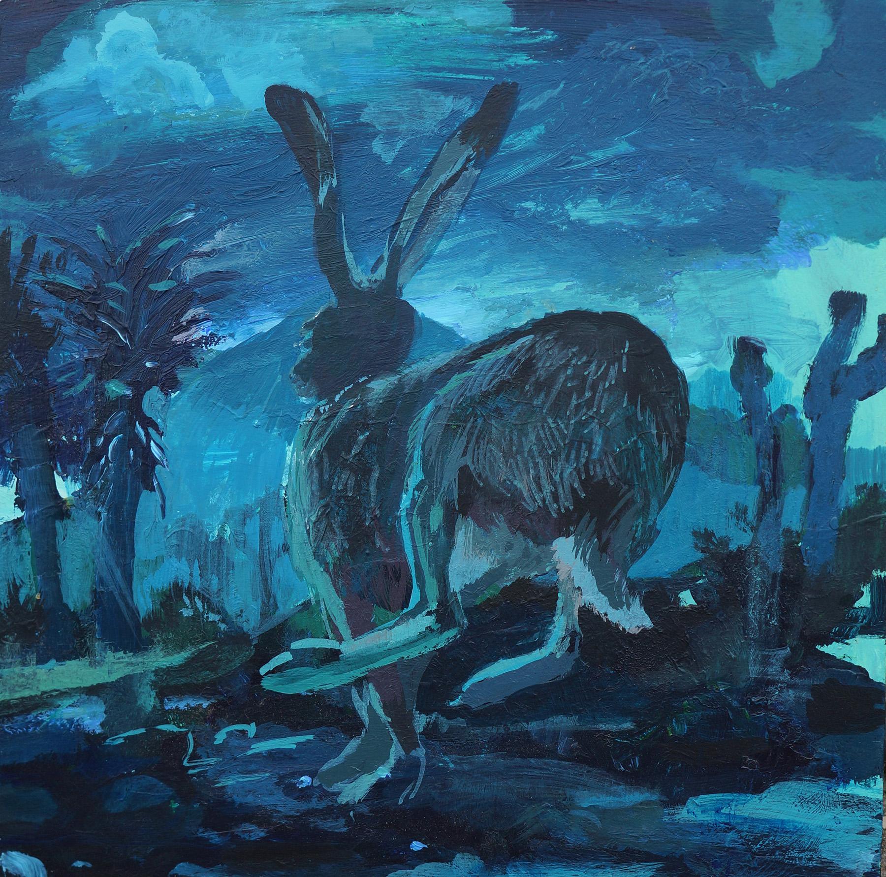 John Defeo Animal Painting - Midnight Jackrabbit