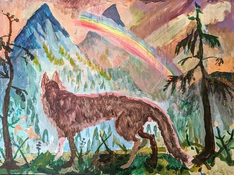 John Defeo Rainbow Wolf Study For Sale At 1stdibs