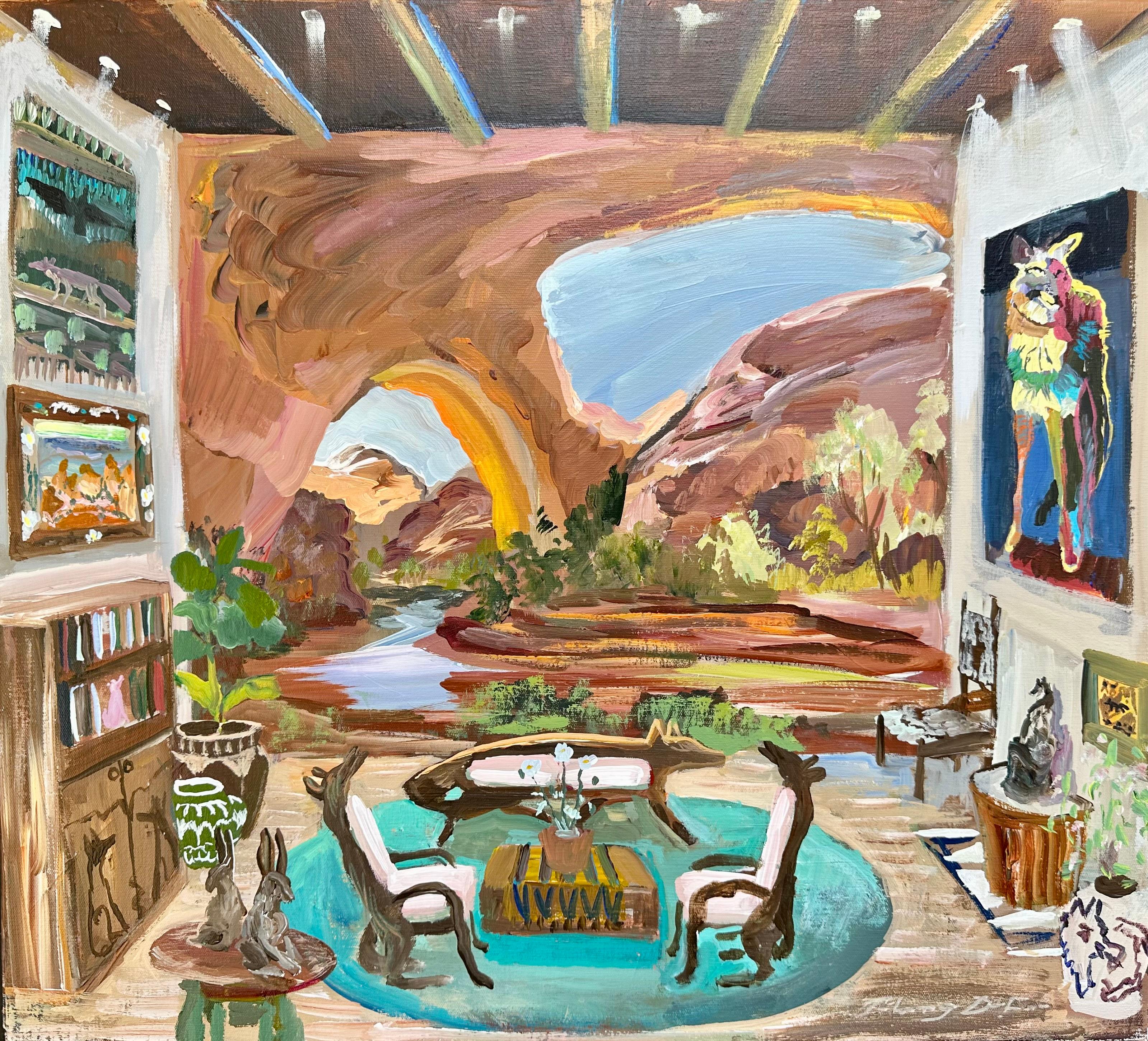 John Defeo Landscape Painting – Wohnzimmer in Coyote Gulch, Grand Staircase Escalante