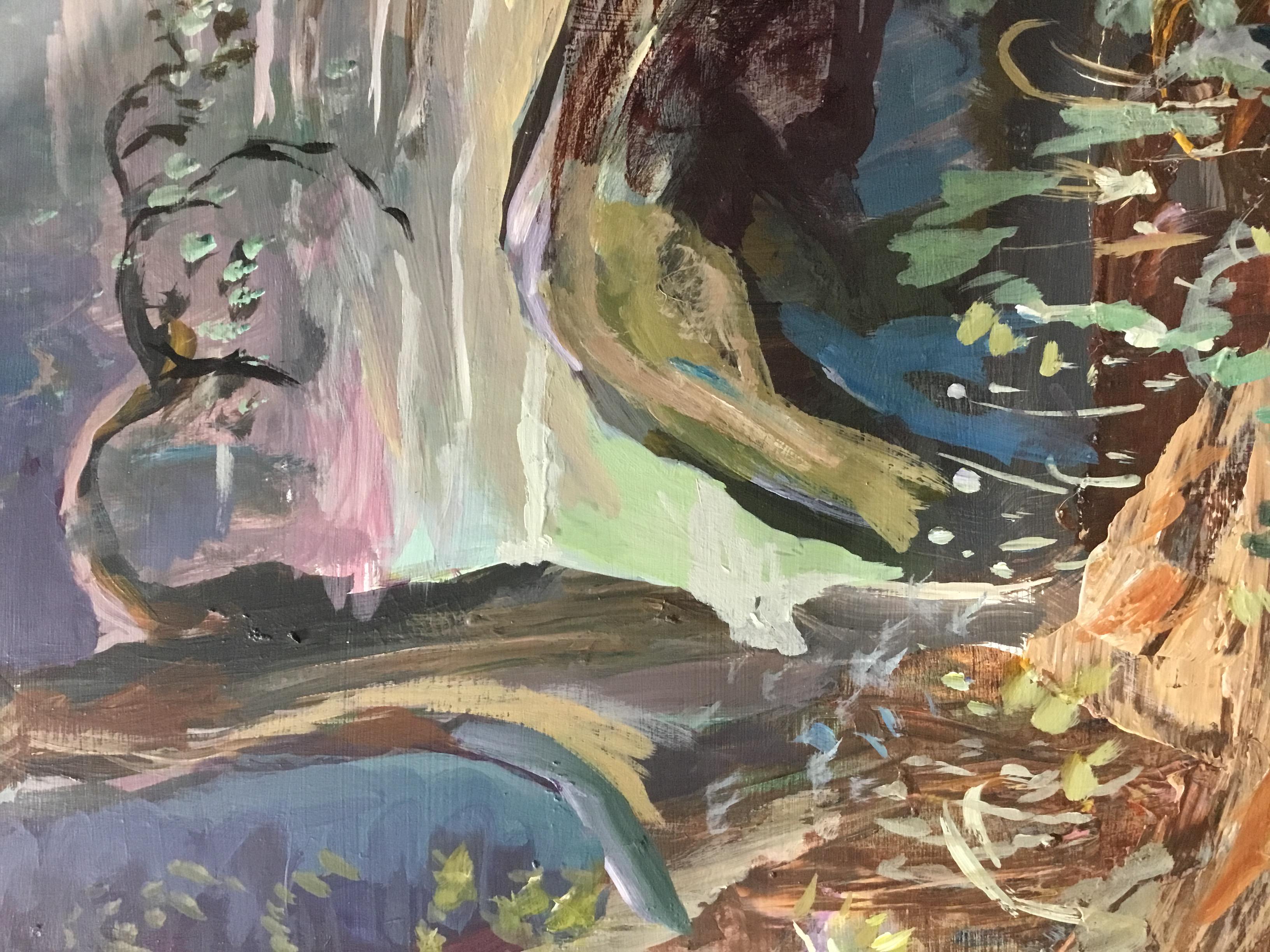 La primavera y el amor están en el aire - Landscape Painting Gris de John Defeo