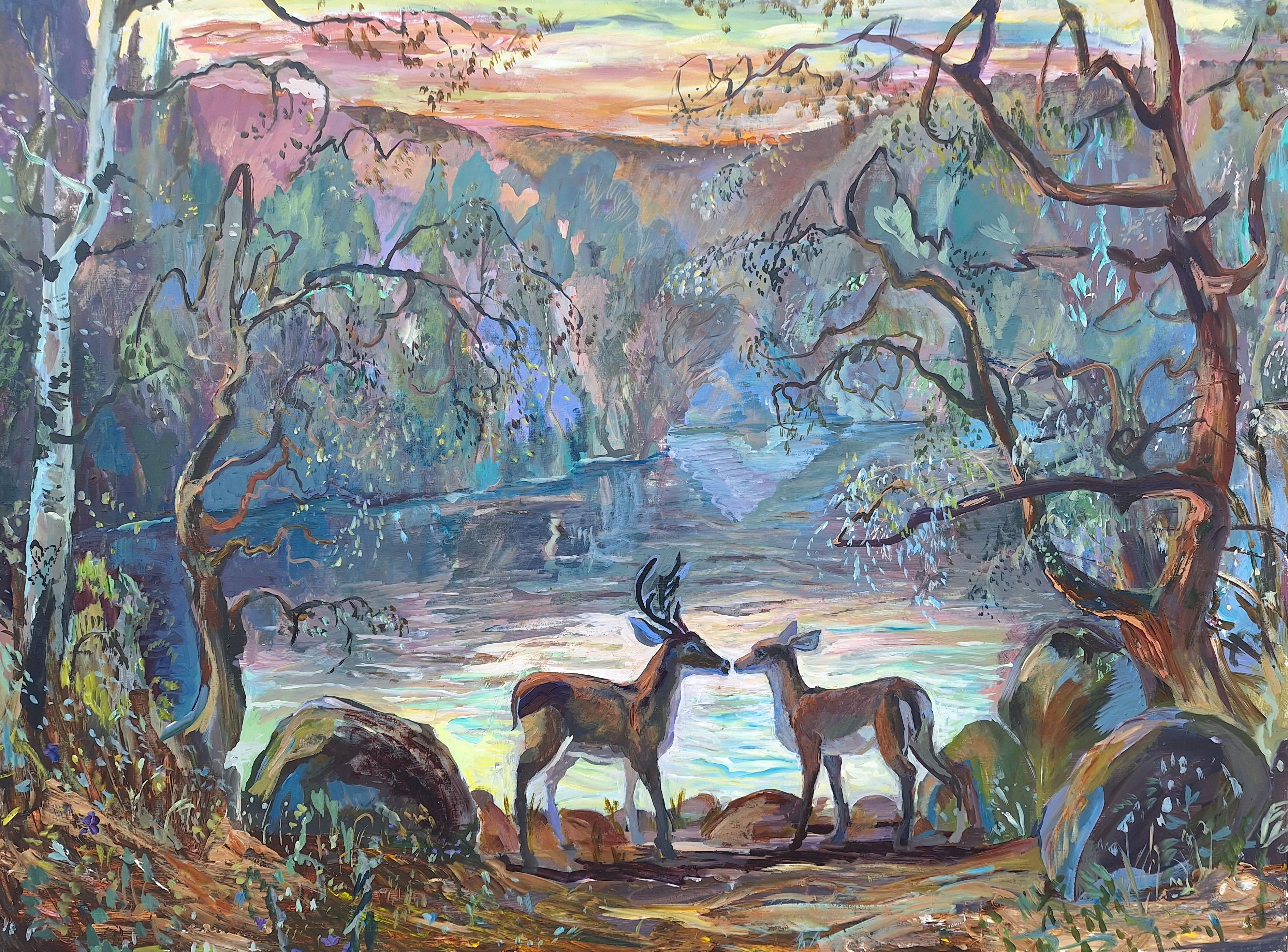 Landscape Painting de John Defeo - La primavera y el amor están en el aire