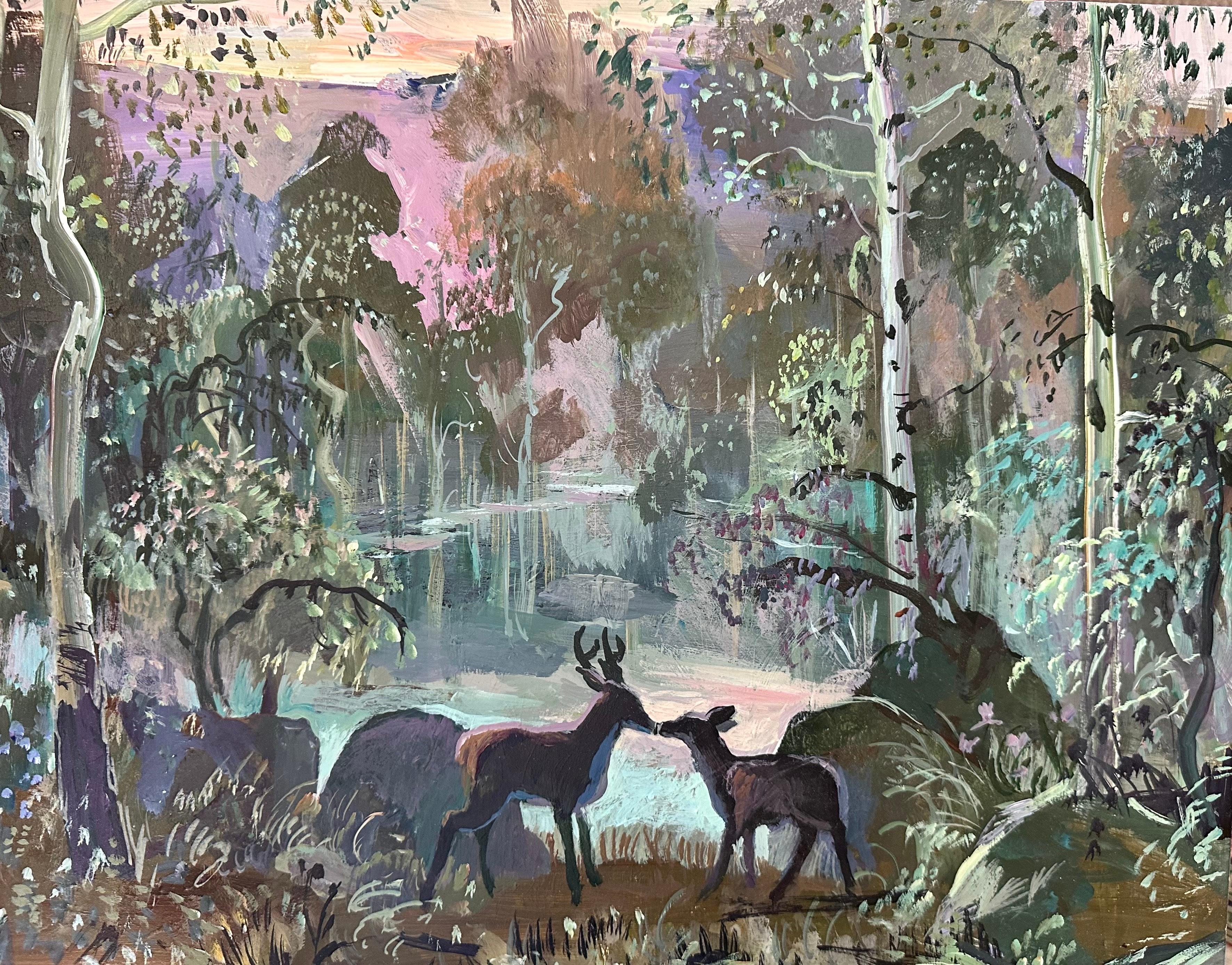 Animal Painting di John Defeo - Bambine di primavera