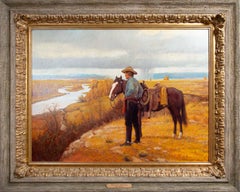 Charlie's Montana Original John DeMott Western Art Landscape Cowboy Painting 