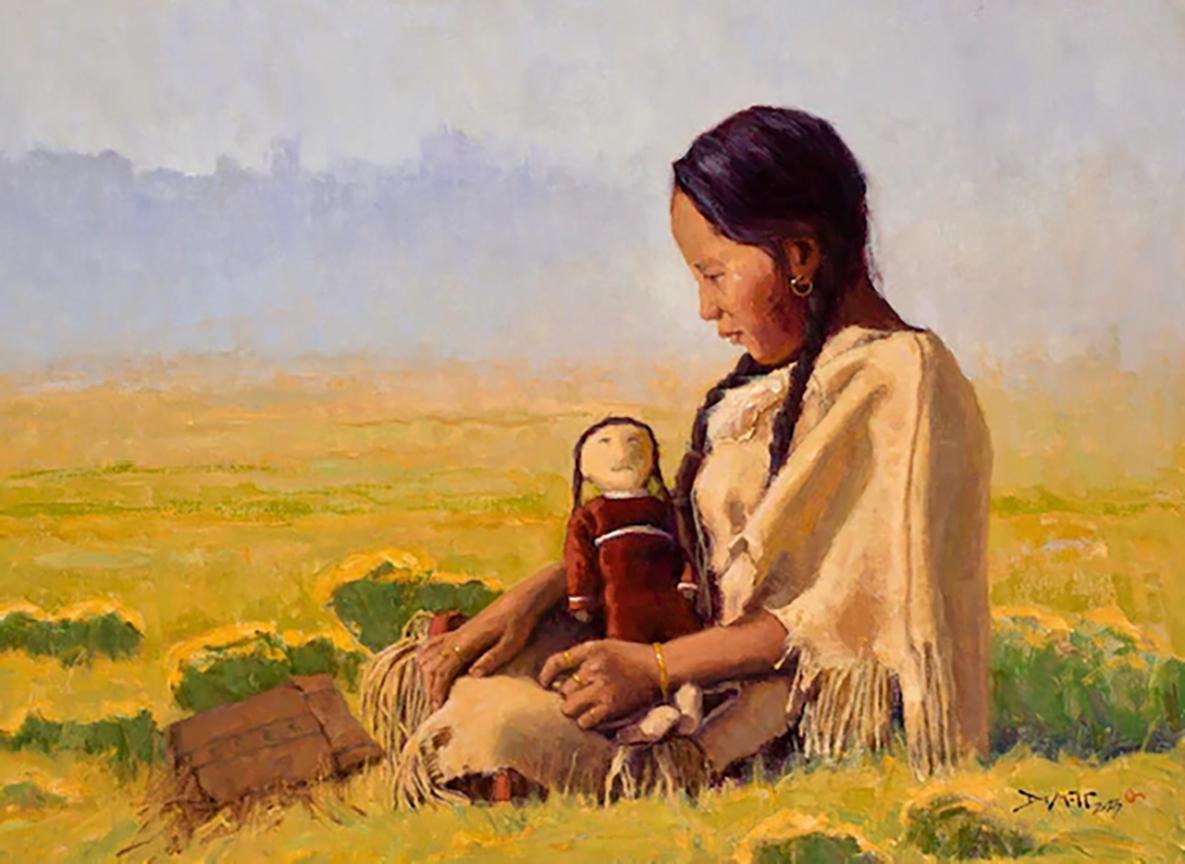 Her New Doll - Impressionist Painting by John DeMott