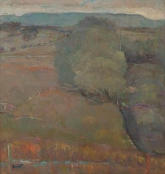 John Dent, Yarra River, Landscape Painting, River, Impressionistic, Blue, Green