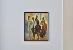 "Characters", Surrealist John Devoluy (1903-1982) Oil on canvas