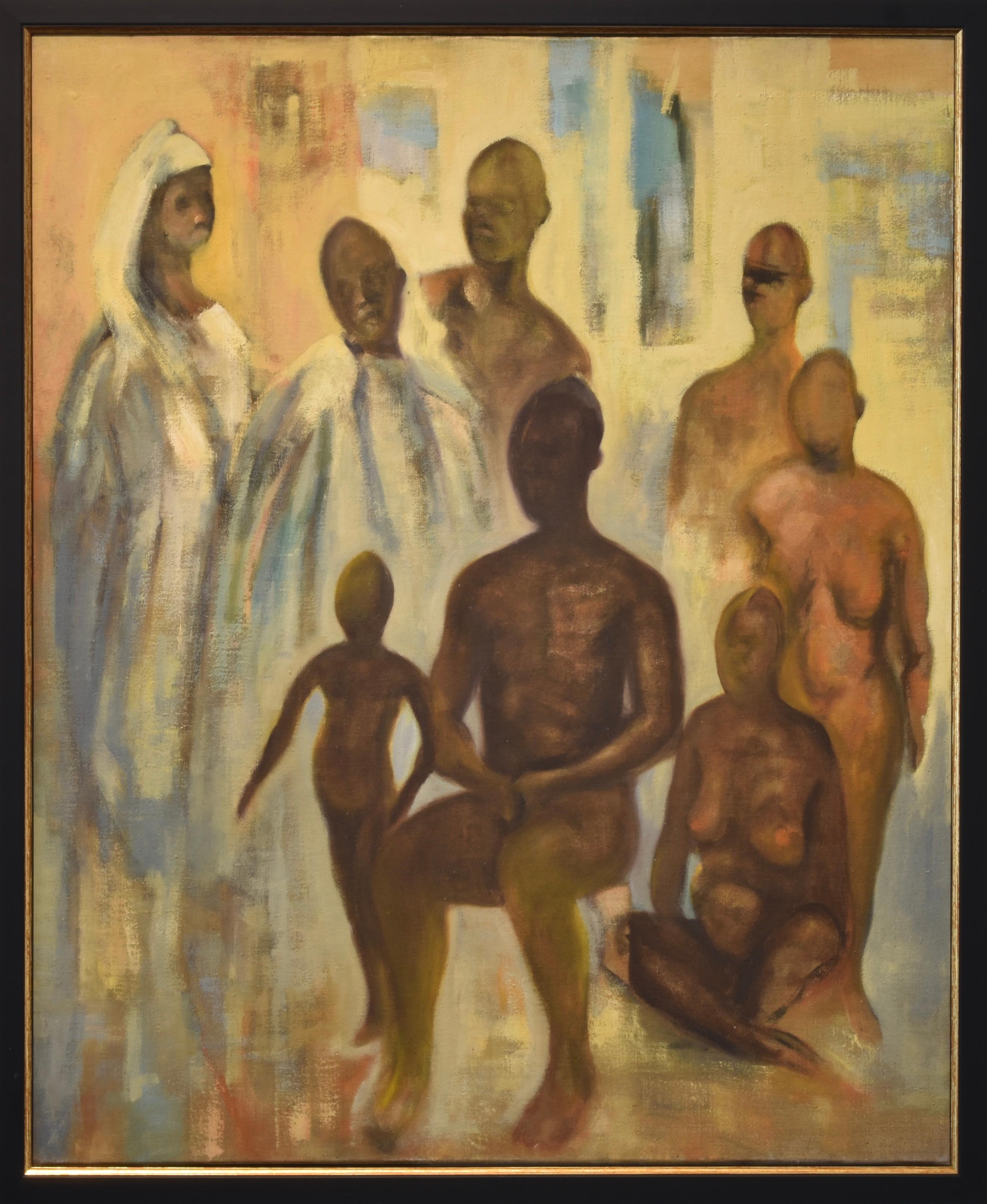 "Characters", Surrealist John Devoluy (1903-1982) Oil on canvas