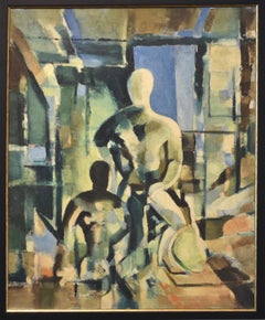 "Characters", Surrealist John Devoluy (1903-1982) Oil on canvas