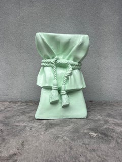 John Dickinson Attributed Draped Plaster Side Table Pedestal
