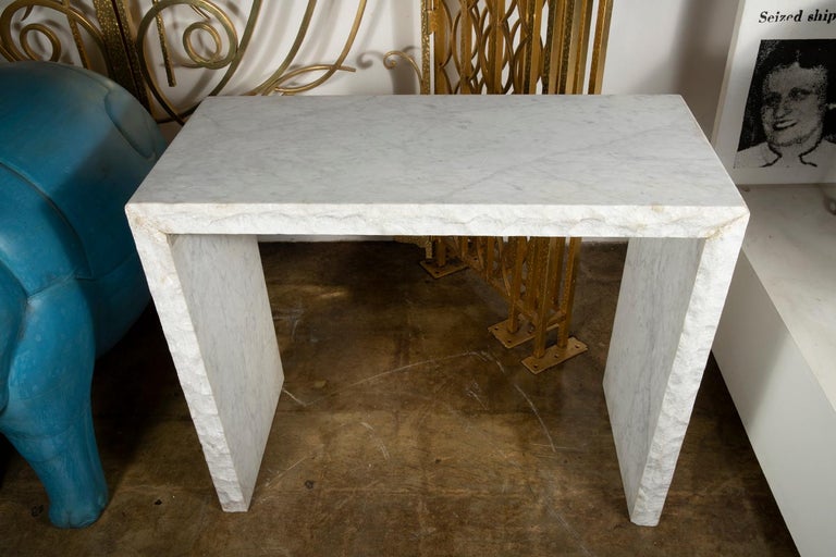 John Dickinson Custom "Quarry Edge" Carrara Console For Sale at 1stDibs