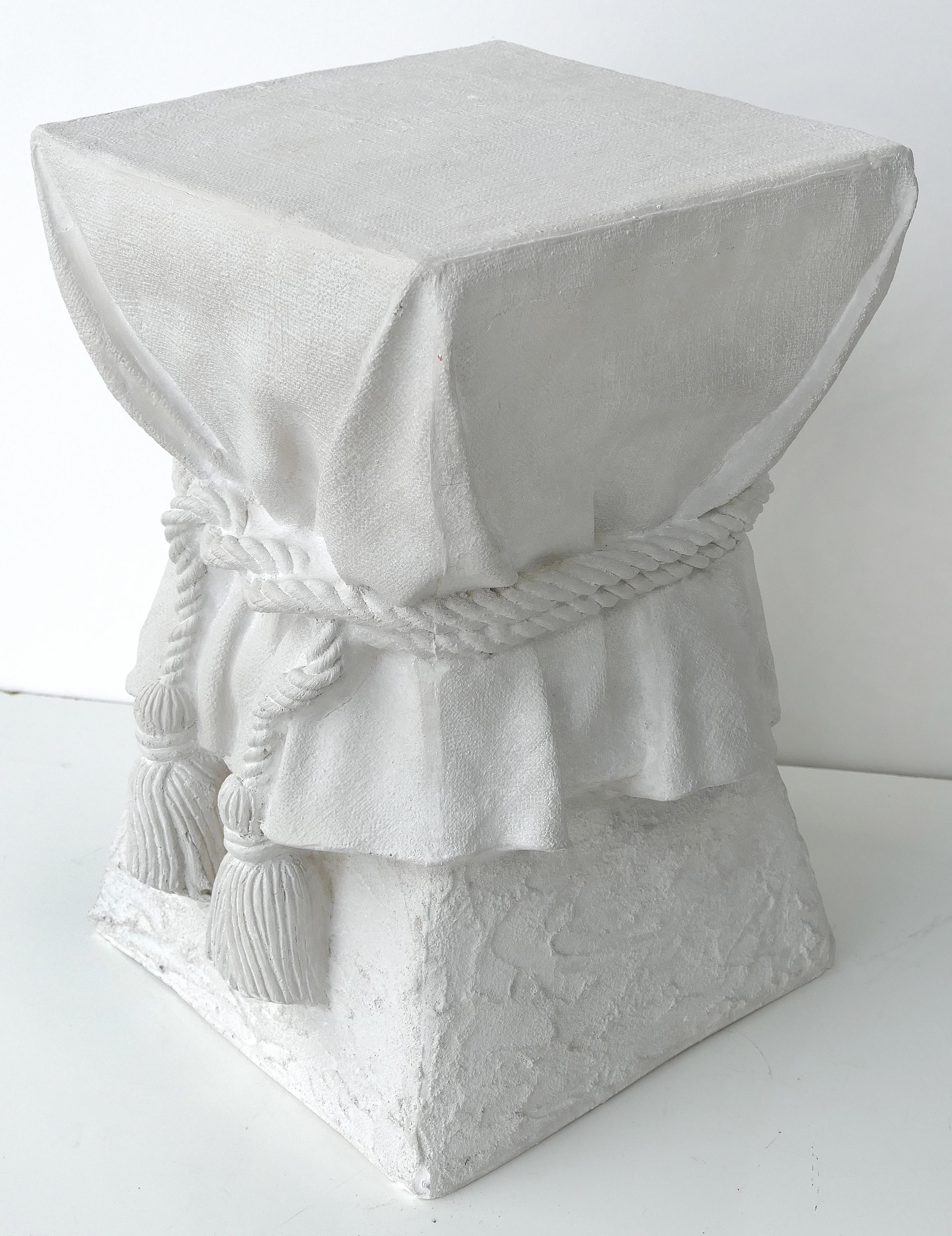 John Dickinson draped rope and tassels side table

Offered for sale is a vintage John Dickinson plaster 