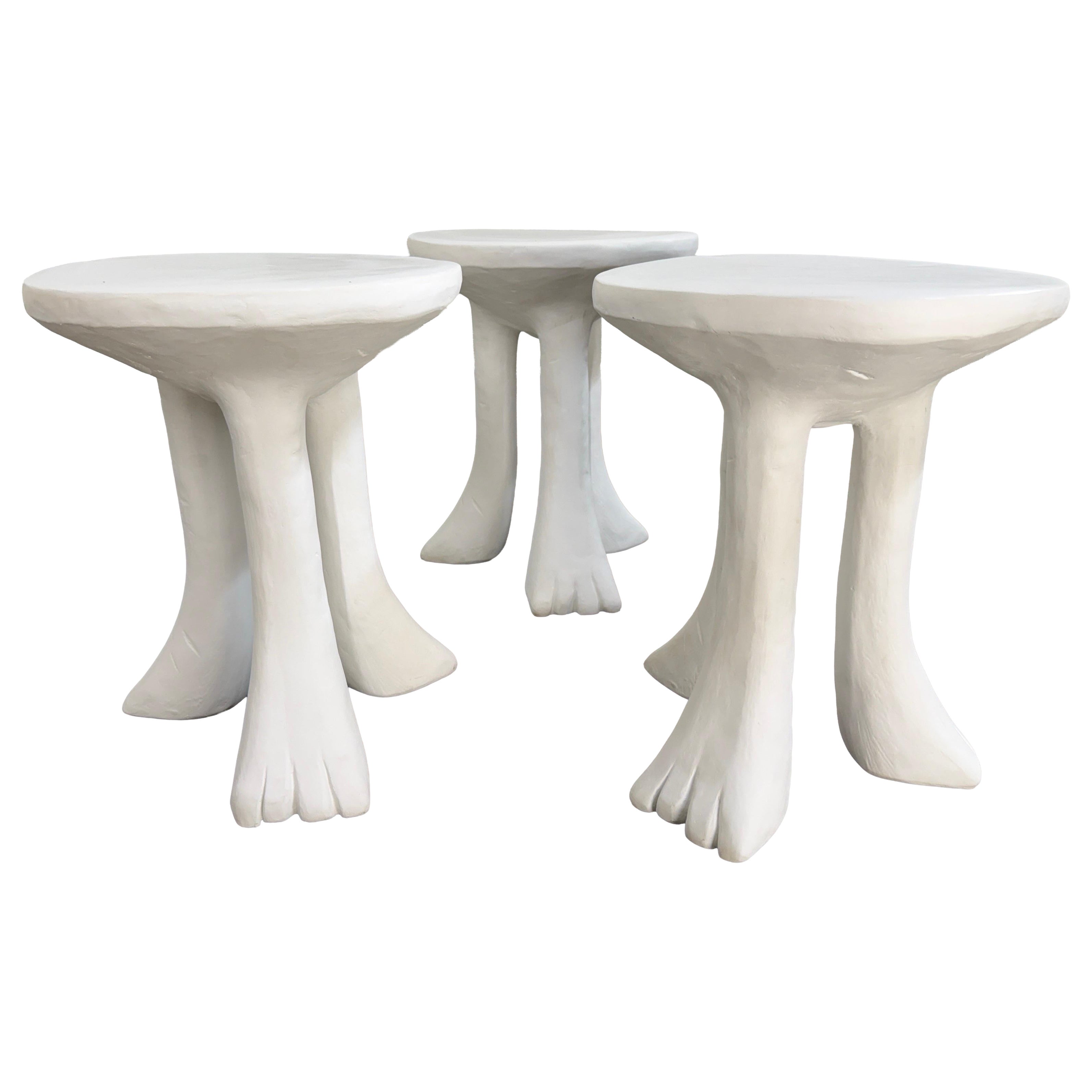 John Dickinson for Sutherland "African" Three-Legged Tables, Set of Three For Sale