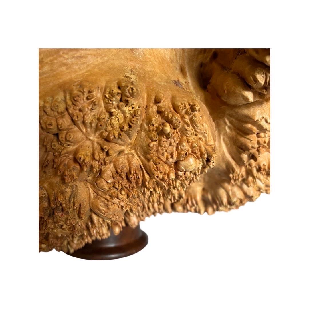 John Dickinson Hand Carved Maple Burl Wood Sculptural Bowl, 1997 For Sale 5
