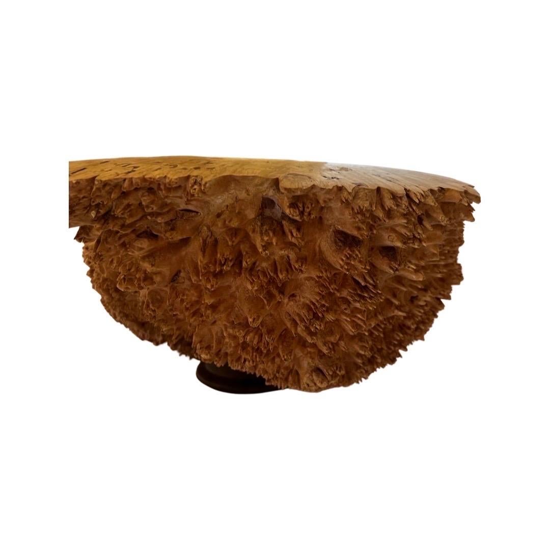 John Dickinson Hand Carved Maple Burl Wood Sculptural Bowl, 1997 For Sale 8
