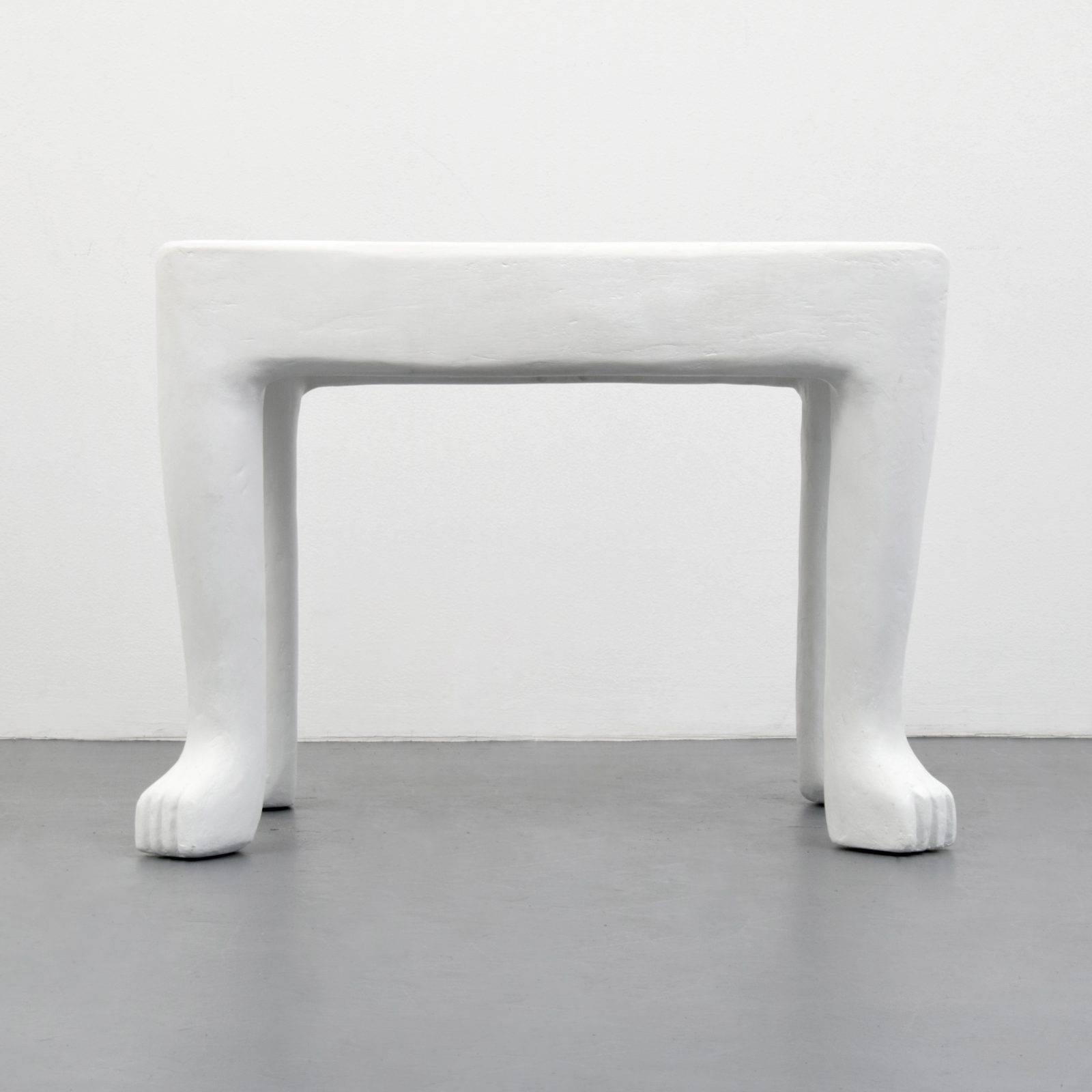 John Dickinson Square “African” Plaster End-Table, USA, c. 1976-1980 In Excellent Condition In New York, NY