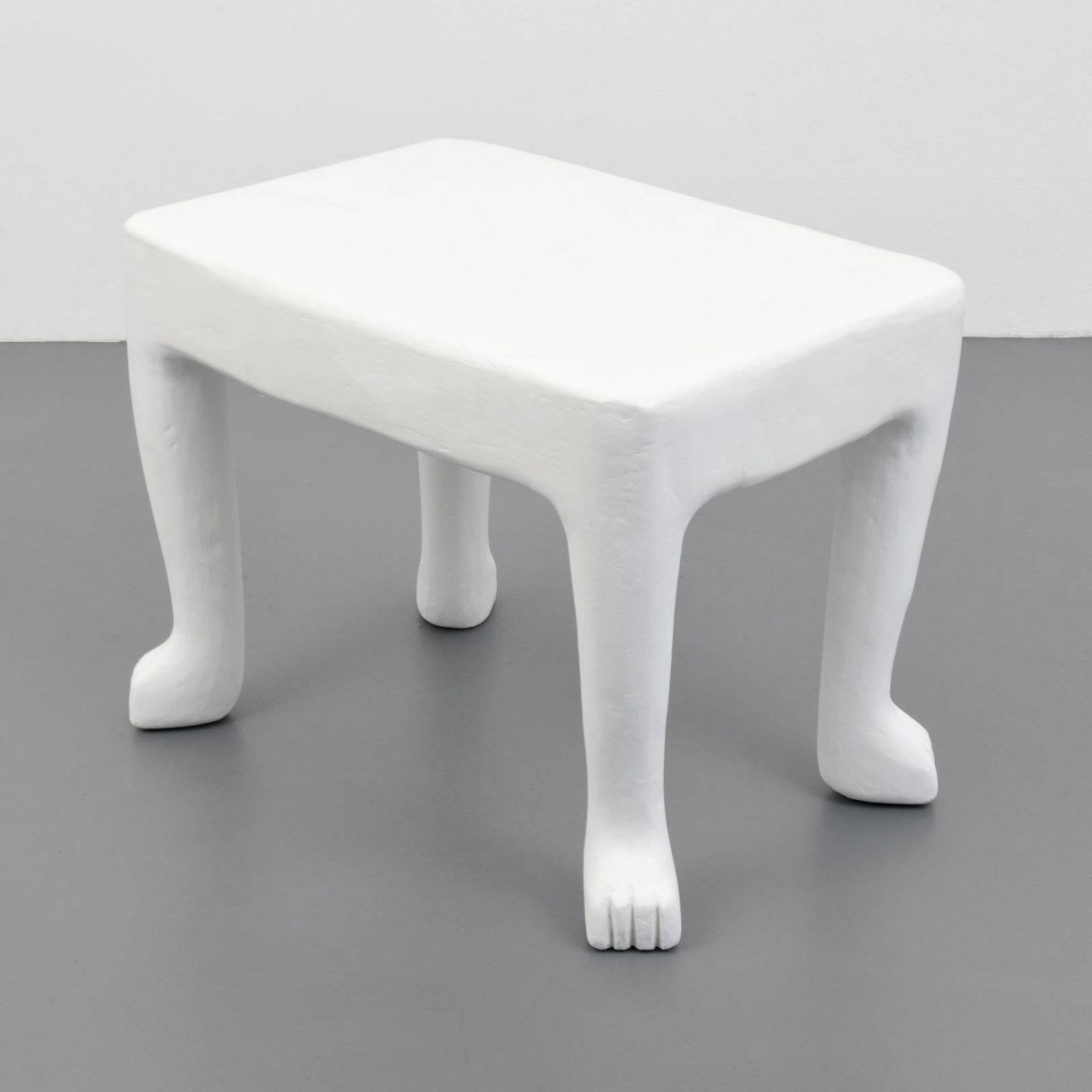 John Dickinson Square “African” Plaster End-Table, USA, c. 1976-1980