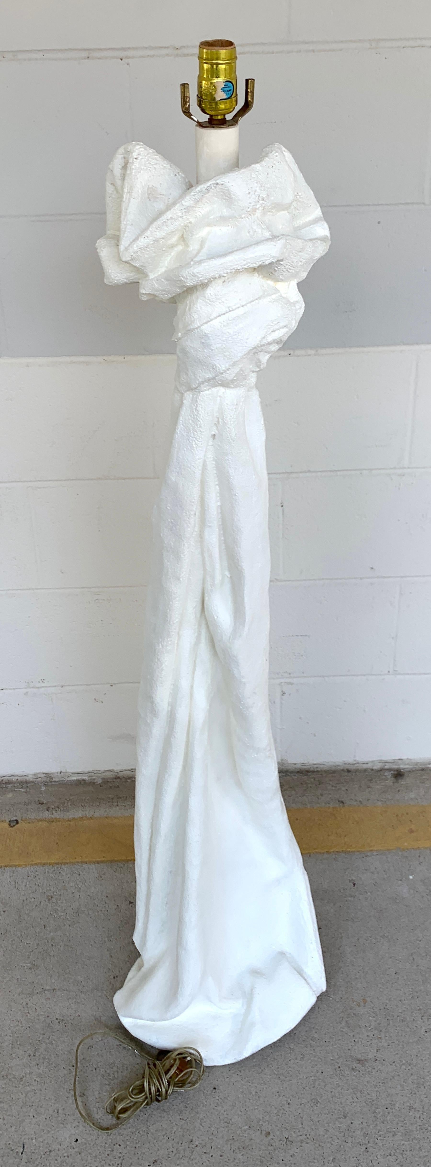 20th Century John Dickinson Style Draped Plaster Floor Lamp, circa 1970