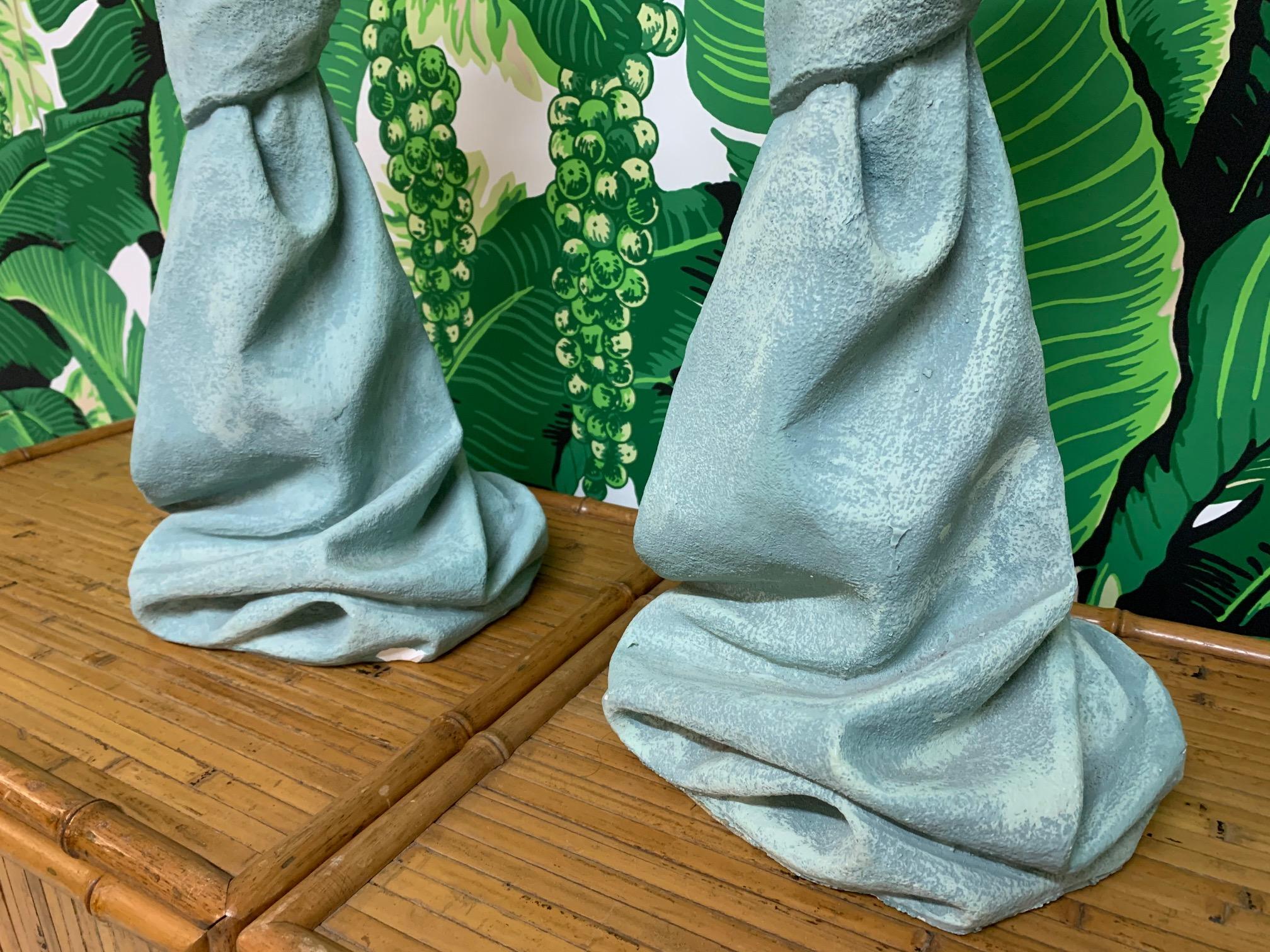 John Dickinson Style Draped Table Lamps, a Pair In Good Condition In Jacksonville, FL