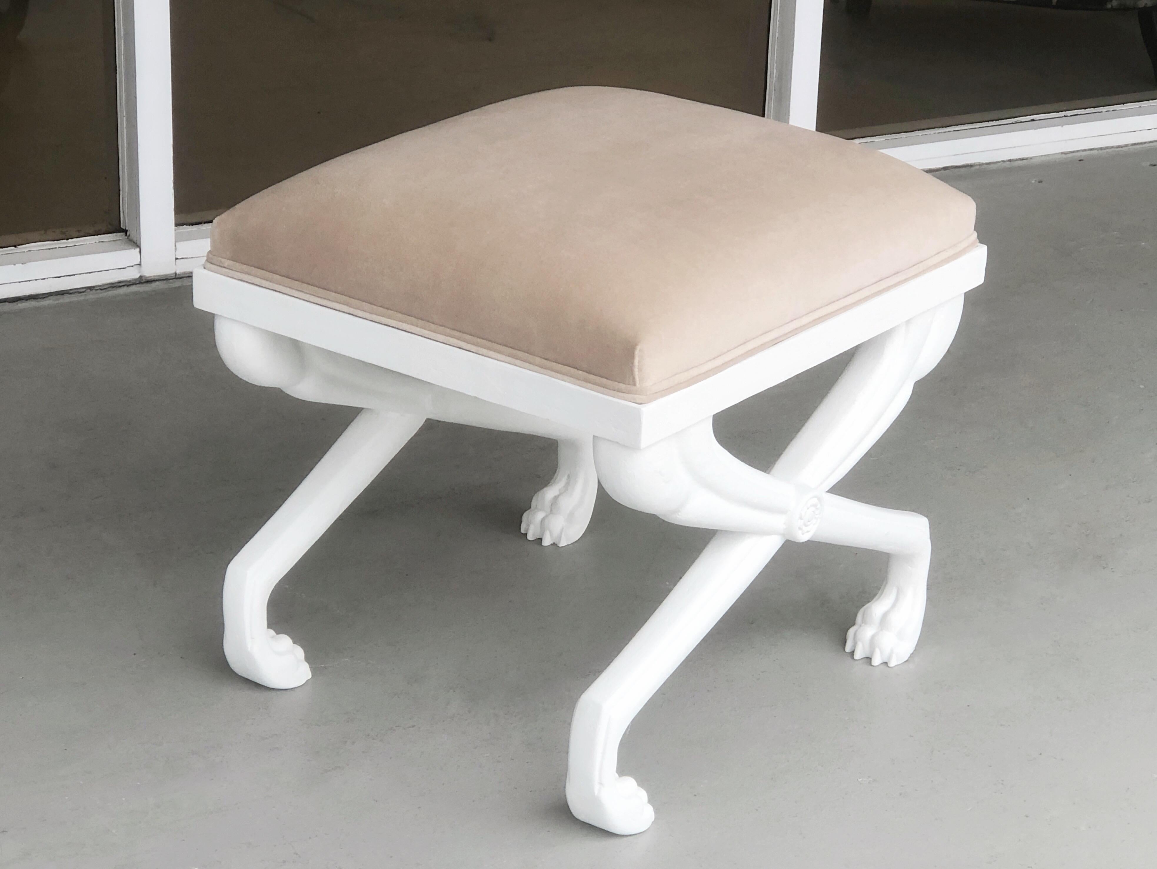 American John Dickinson Style Modern Paw Stool Bench