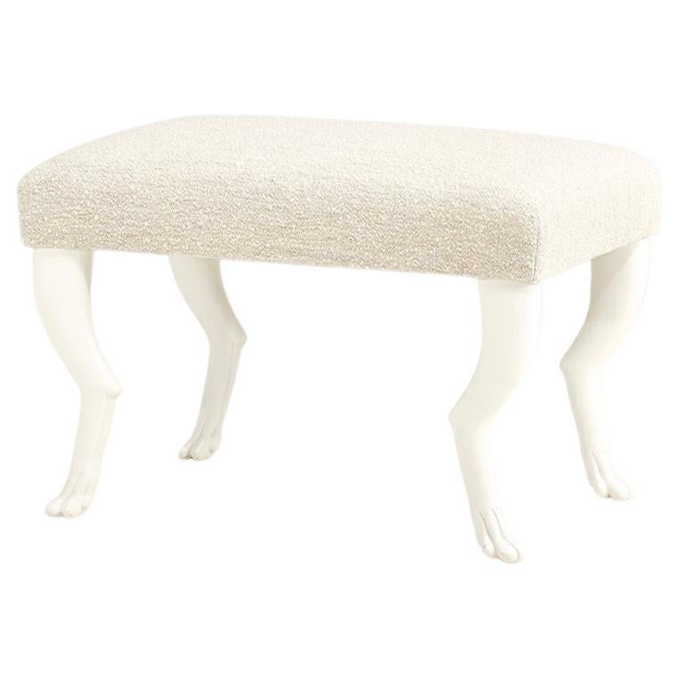 John Dickinson Style Paw Stool / Bench in Oatmeal Boucle, 1970