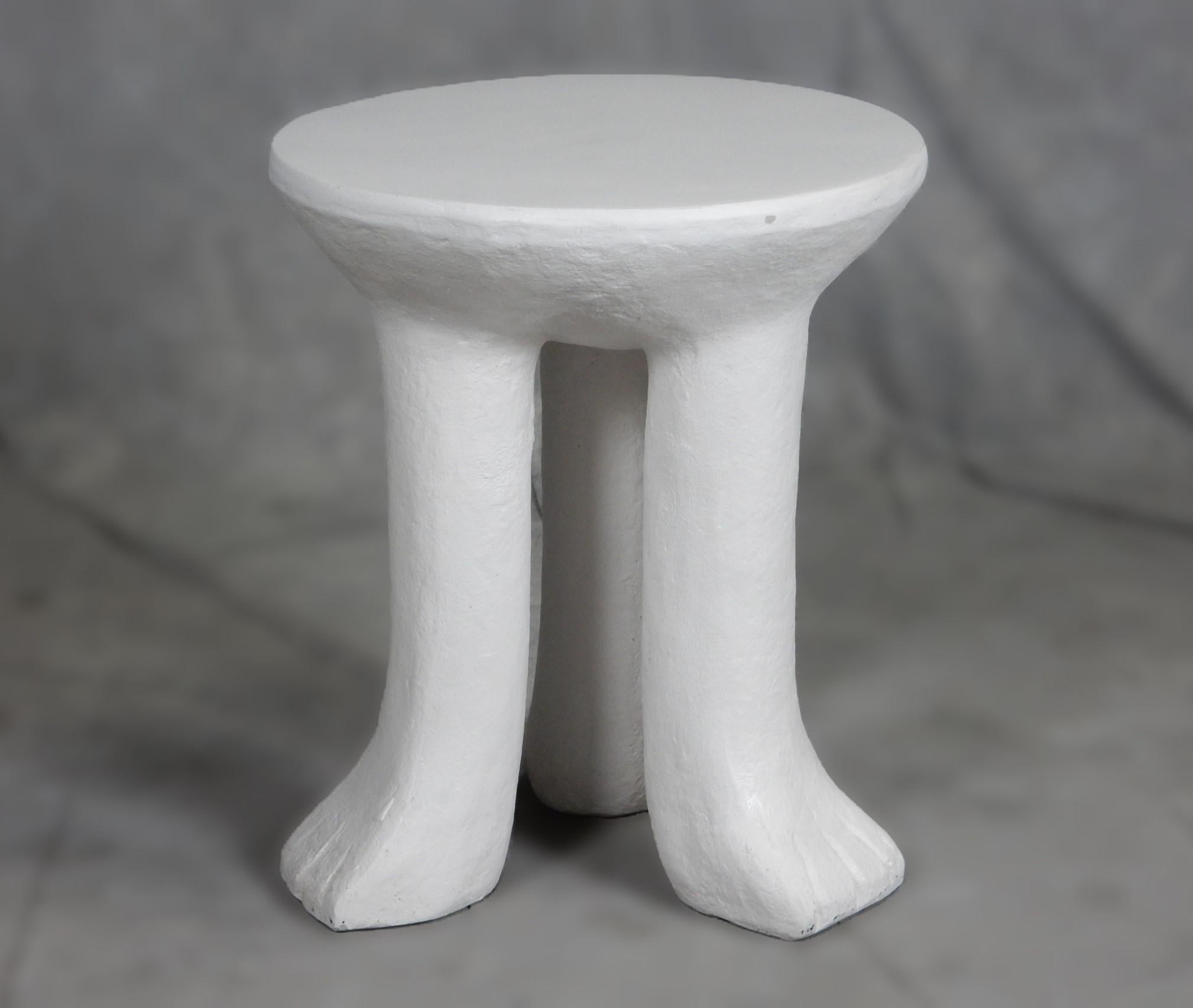 John Dickinson style Tri-Pod Plaster African Side Table For Sale 3