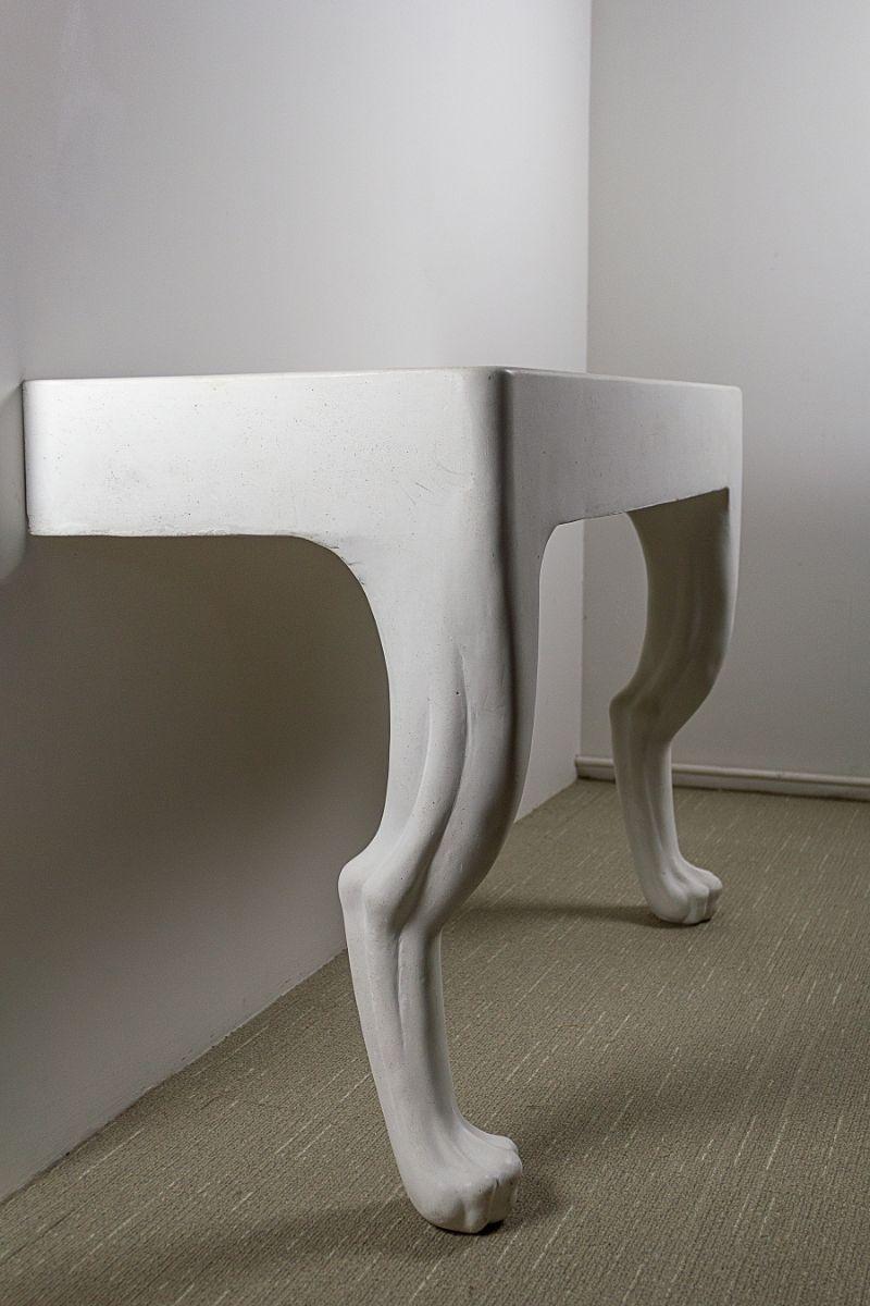 This is the Prototype of the Two-Legged Zoomorphic console table from the series eventually produced by David Sutherland. An extraordinary John Dickinson Design.