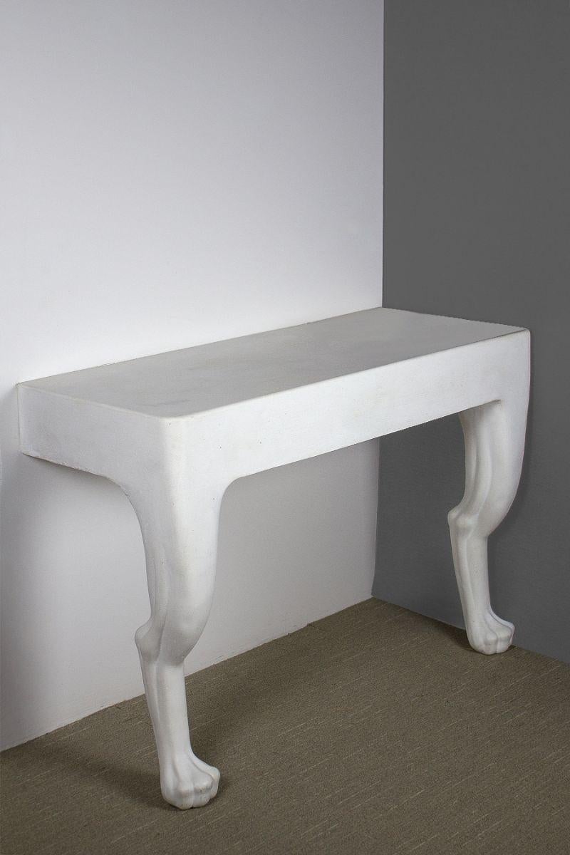 Mid-Century Modern John Dickinson Two-Legged Zoomorphic Console Table, Prototype in Plaster For Sale