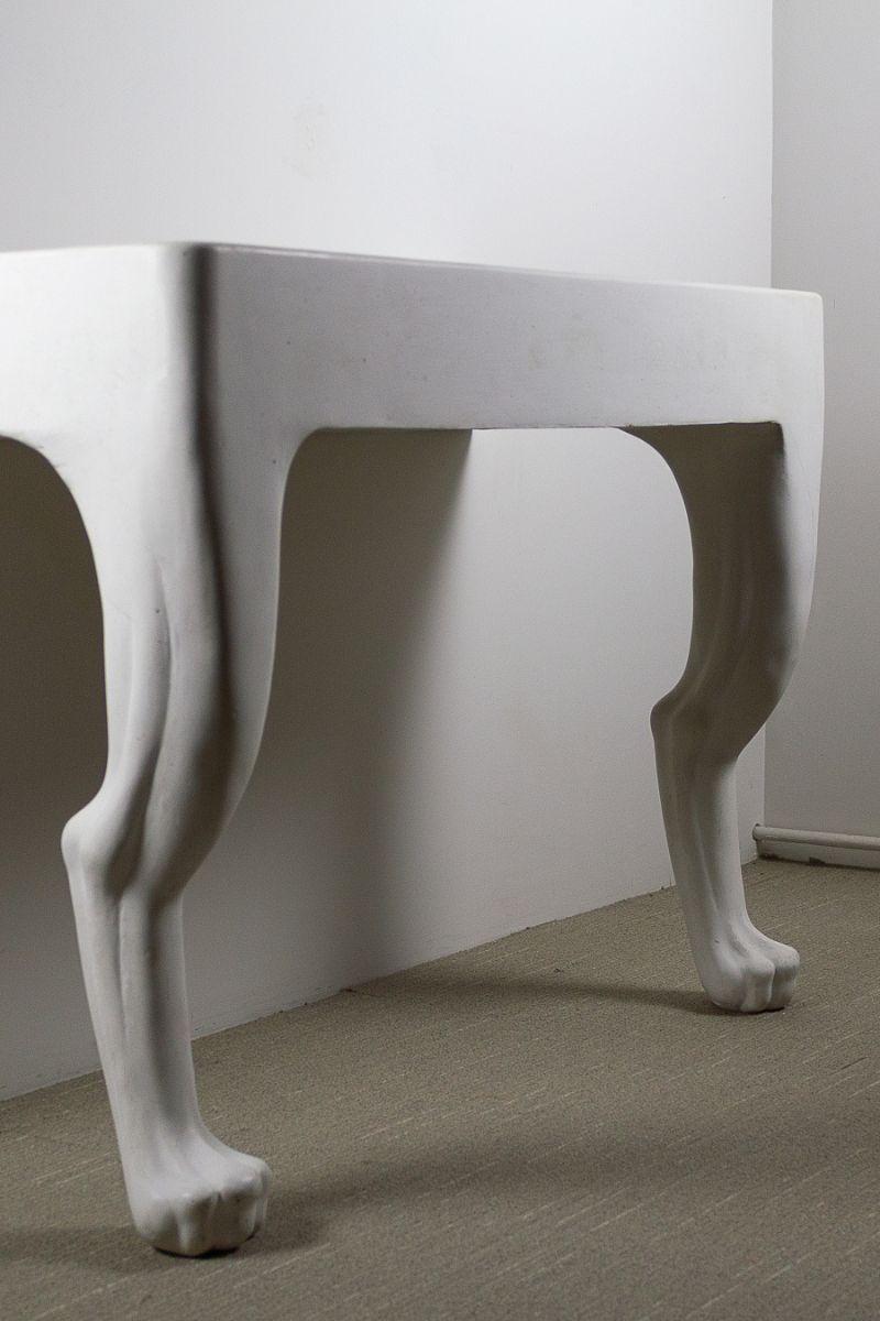 John Dickinson Two-Legged Zoomorphic Console Table, Prototype in Plaster In Good Condition For Sale In Dallas, TX