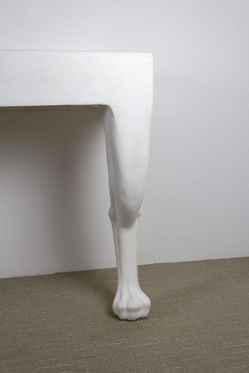 Mid-Century Modern John Dickinson Two-Legged Zoomorphic Console Table, Prototype in Plaster