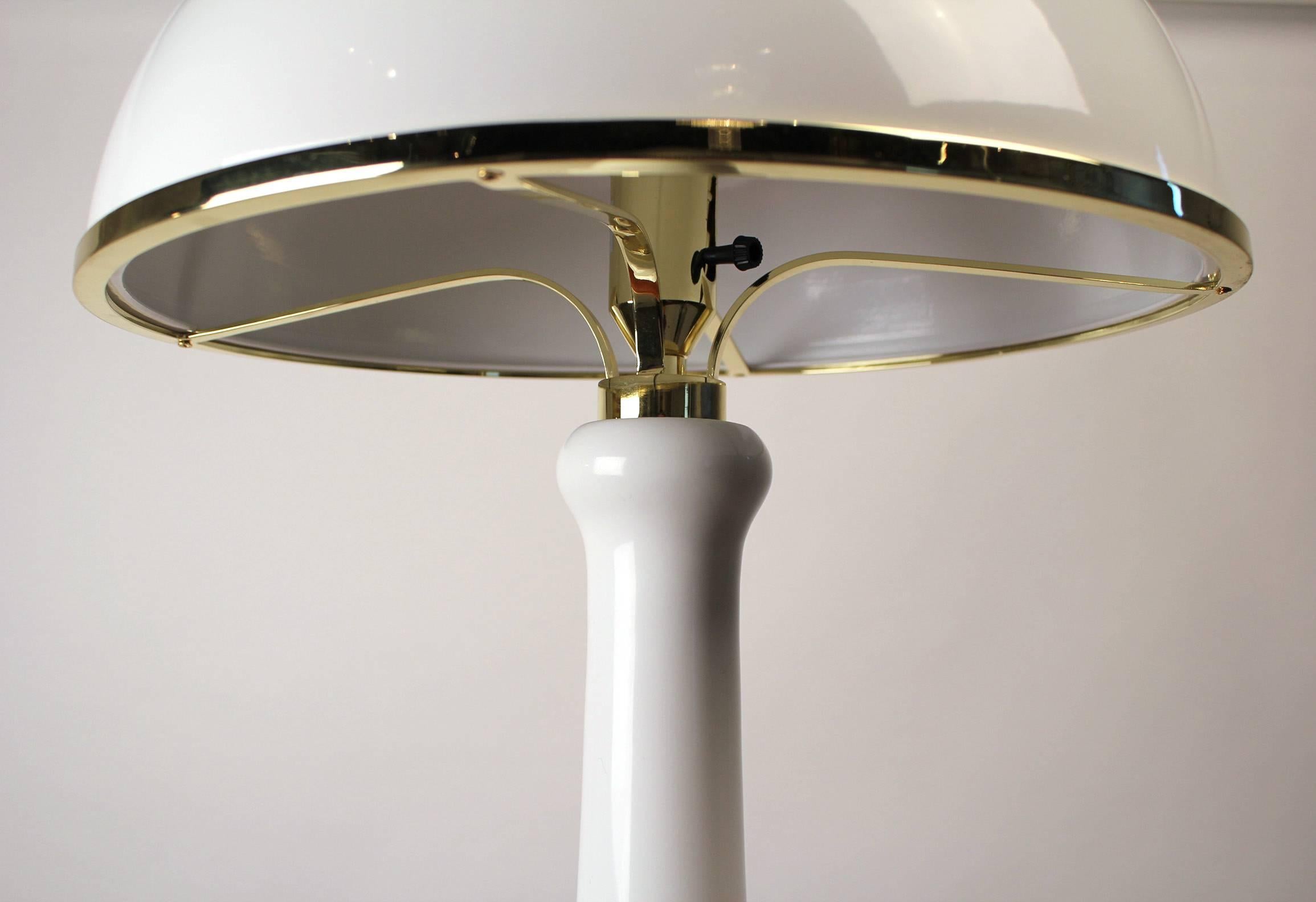 John Dickinson White Lacquered Table Lamp with Dome Shade 2