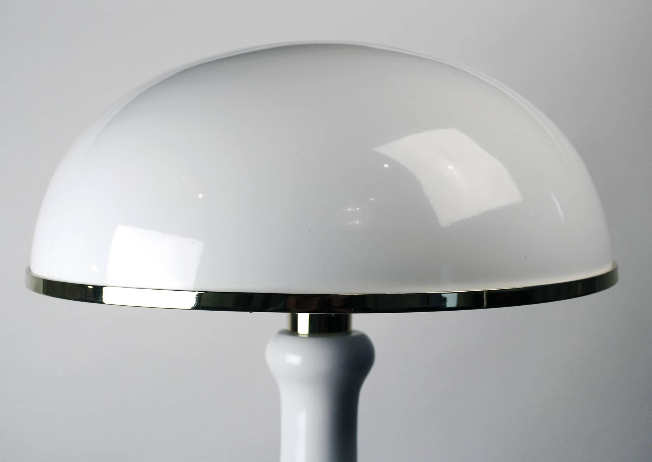 John Dickinson White Lacquered Table Lamp with Dome Shade 3