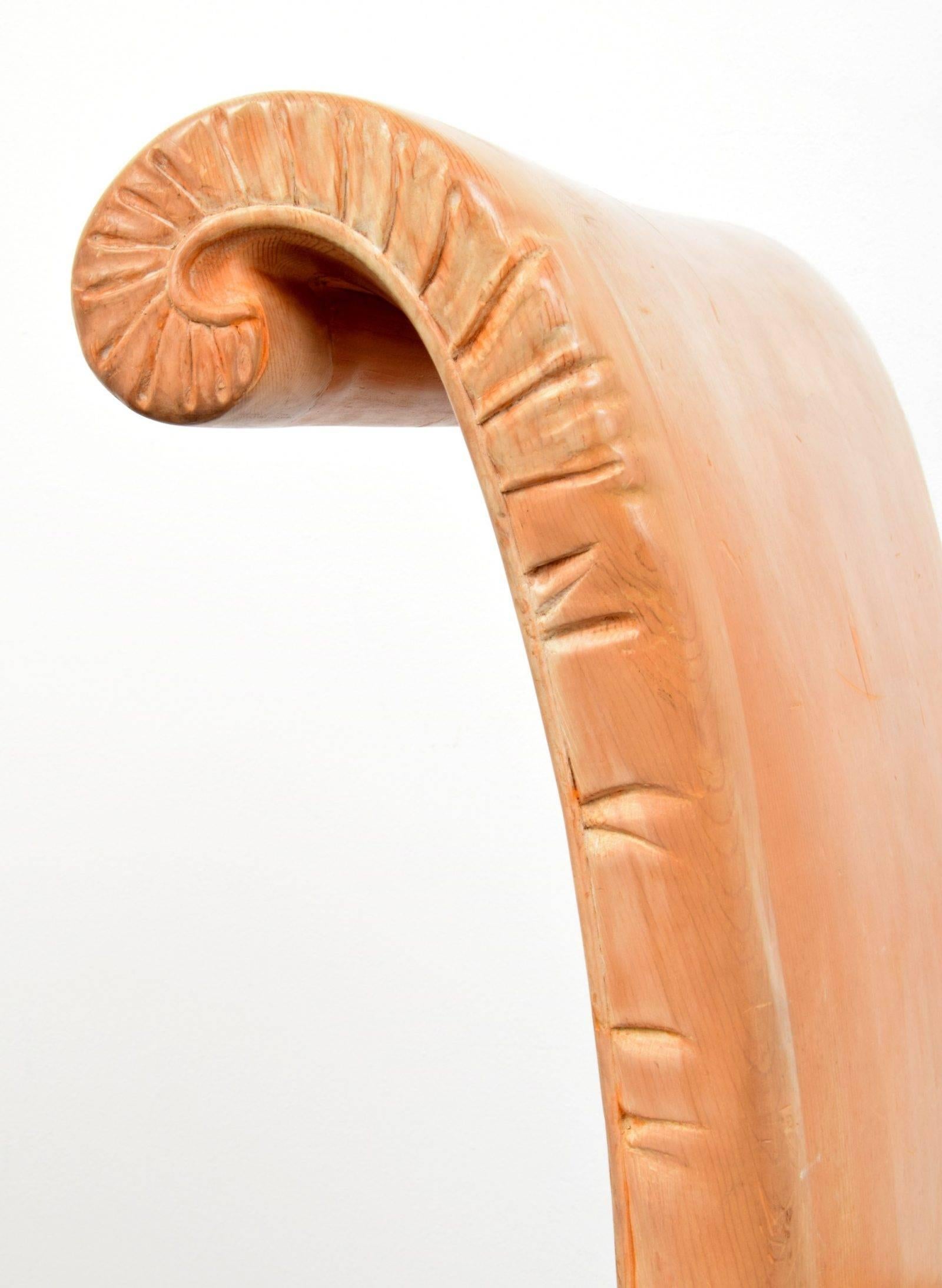 20ième siècle Chaise sculptée à la main de John Dickinson, États-Unis, 1969 en vente
