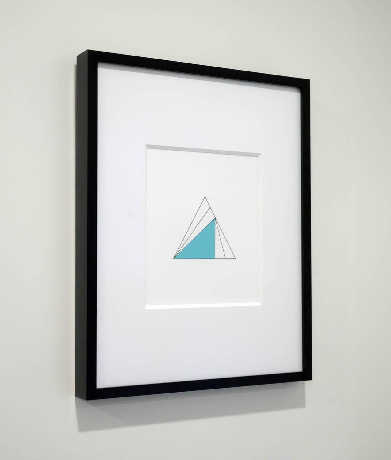 <p>Artist Comments<br />Thin diagonal lines divide a triangle into several sections, with one part filled in teal while the rest remains white. The artwork captures artist John Diehl's blend of geometric precision and freehand artistry, marked by