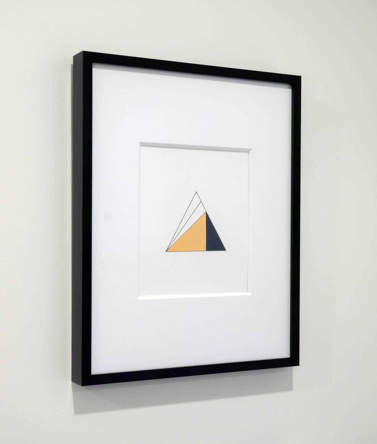 <p>Artist Comments<br />Diagonal segments split a triangle into four parts. Solid black and orange fill the lower two sections, contrasting with the white spaces above. The minimalistic piece captures artist John Diehl's blend of geometric precision