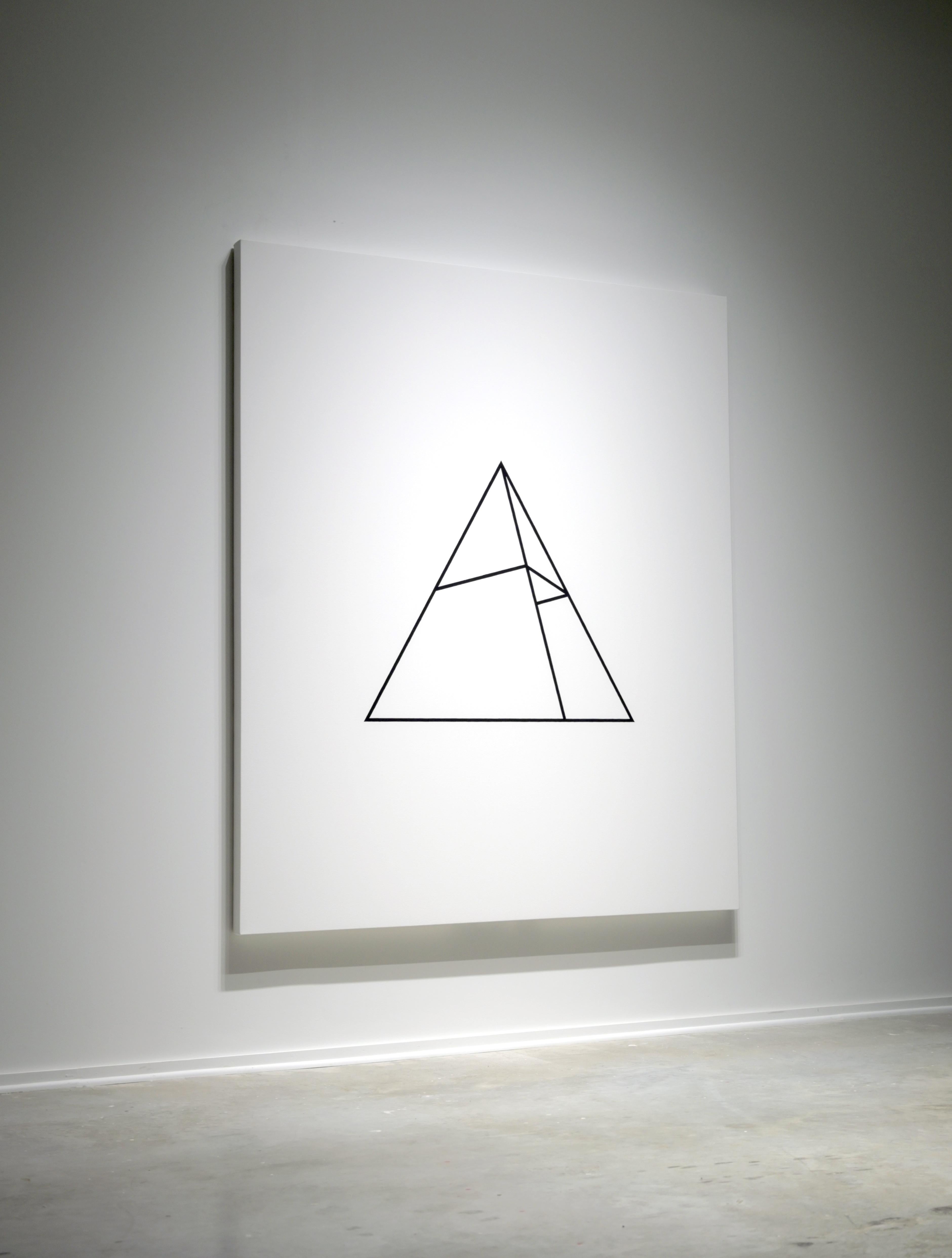 <p>Artist Comments<br>Artist John Diehl paints a triangular shape with crisp, bold lines cutting through it, giving it a sense of structure. While its elegance is apparent from a distance, a closer inspection reveals subtle pencil lines and intimate