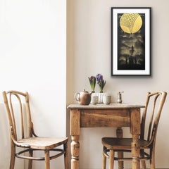 Lunacy - Gold Moon Screen Print by John Doe
