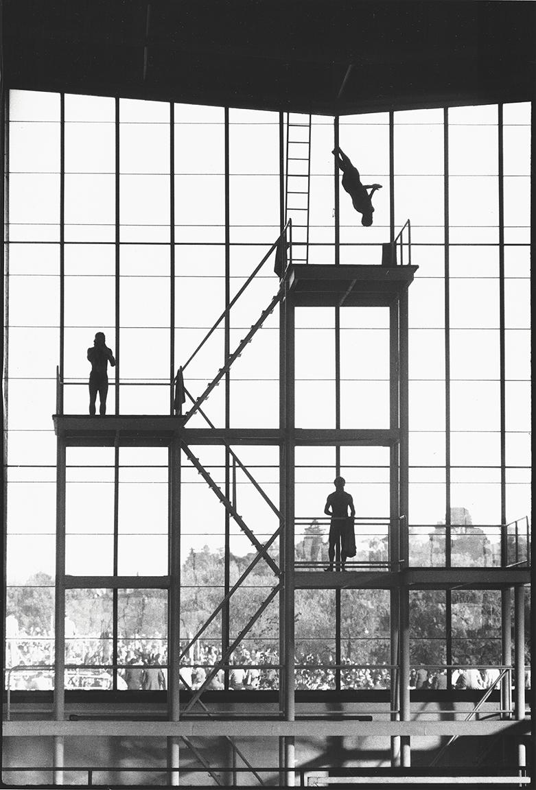 John Dominis Black and White Photograph - Olympic pool, Melbourne, Australia, 1956