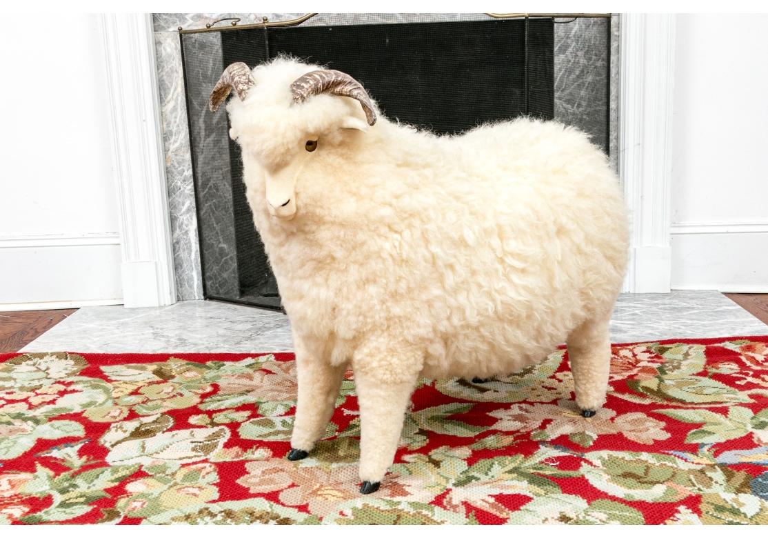 Steel John Donahoe Ram Sculpture/ Bench For Sale